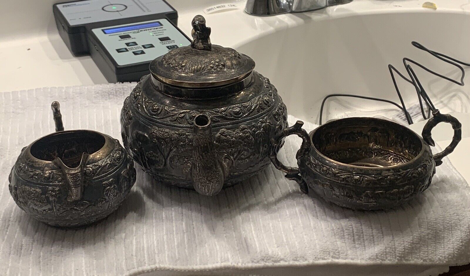 Antique 1800s Silver Teaset by Dass and Dutt