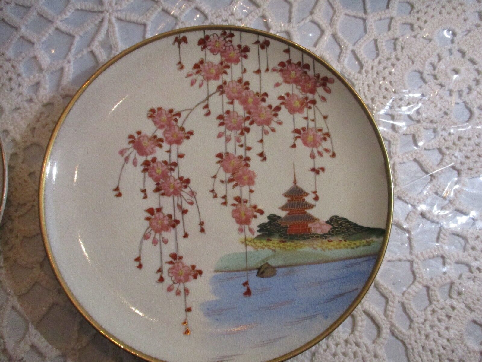 Gilded Satsuma Tea Set with Cherry Blossoms