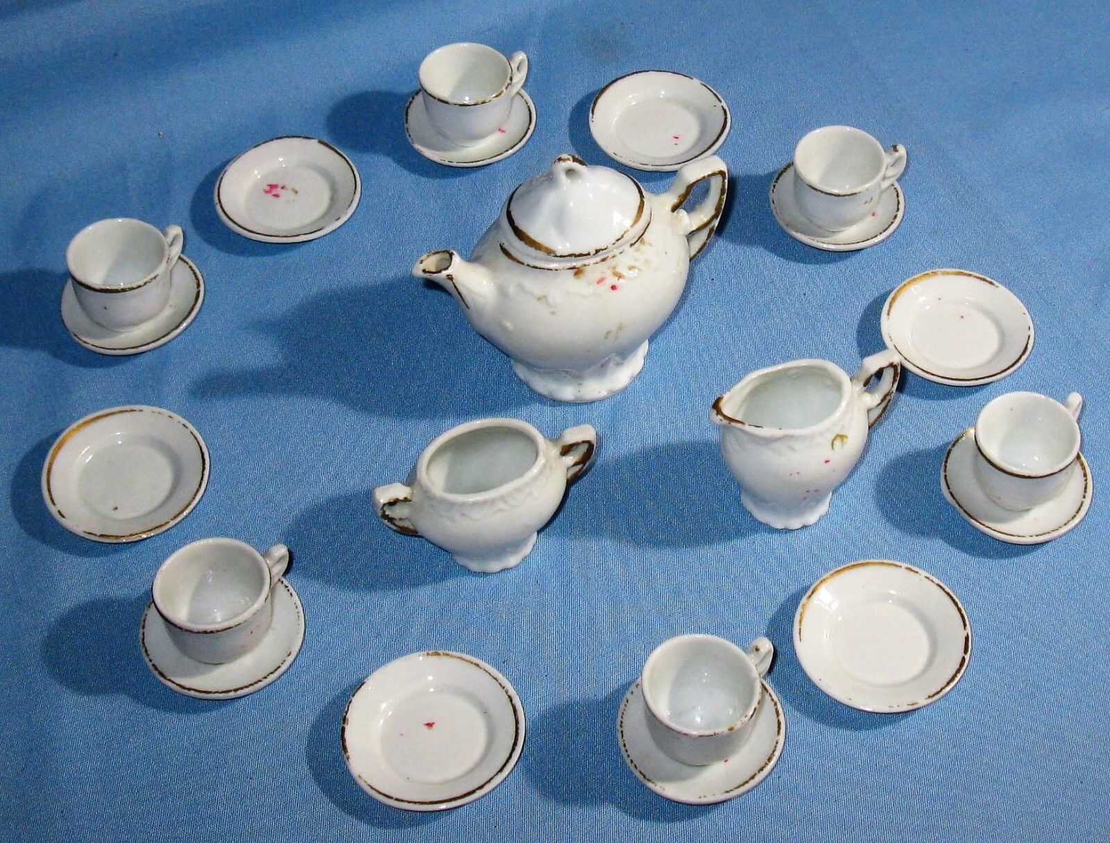 Miniature Porcelain Dollhouse Dinnerware Set, 23 Pieces
