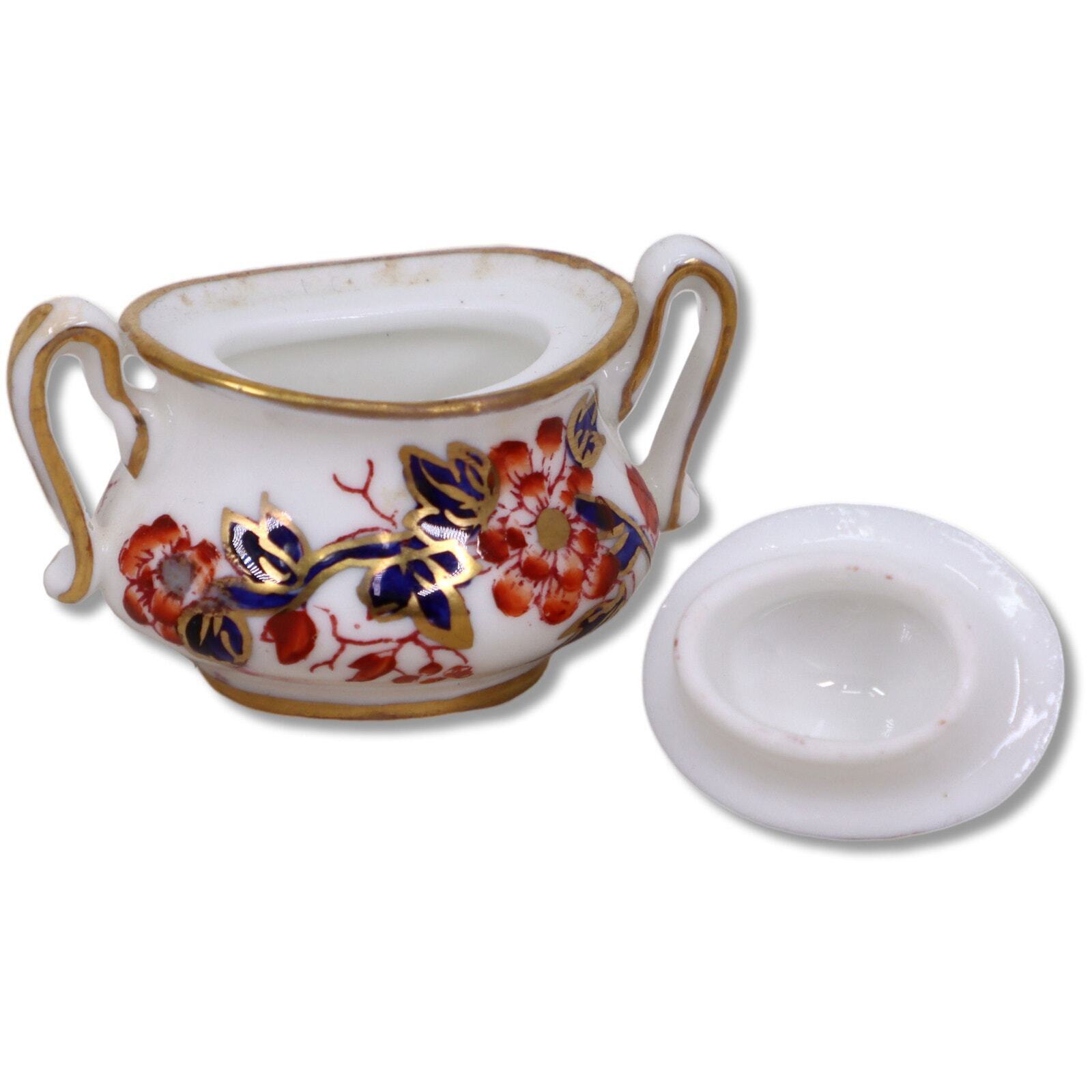 Crown Staffordshire Mini Doll Imari Coral Tea Set