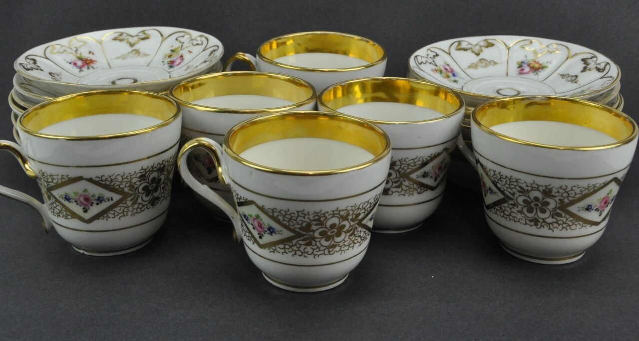 Antique Early 1800's Continental Porcelain Tea Set