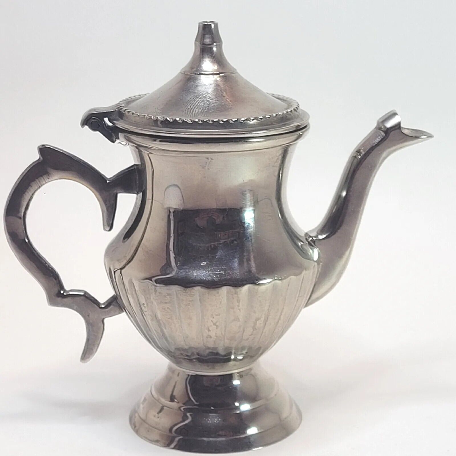 Ornate Mini Silver Teapot Christmas Ornament