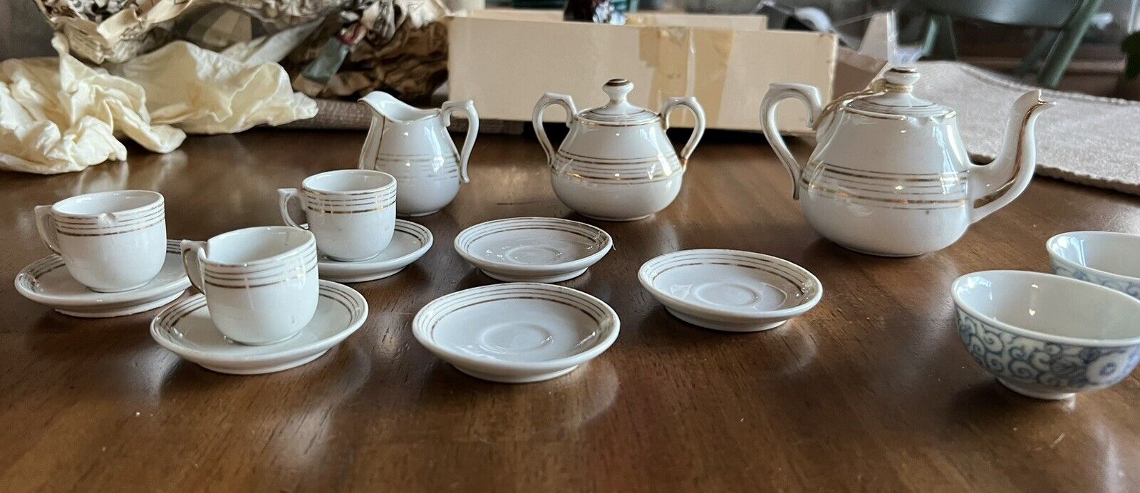 Victorian Era Doll Tea Set from 1800s