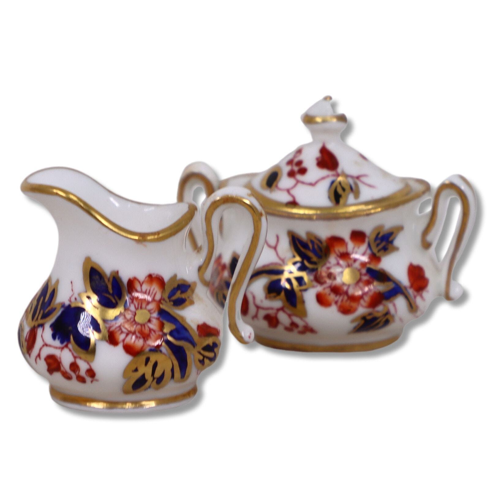 Crown Staffordshire Mini Doll Imari Coral Tea Set