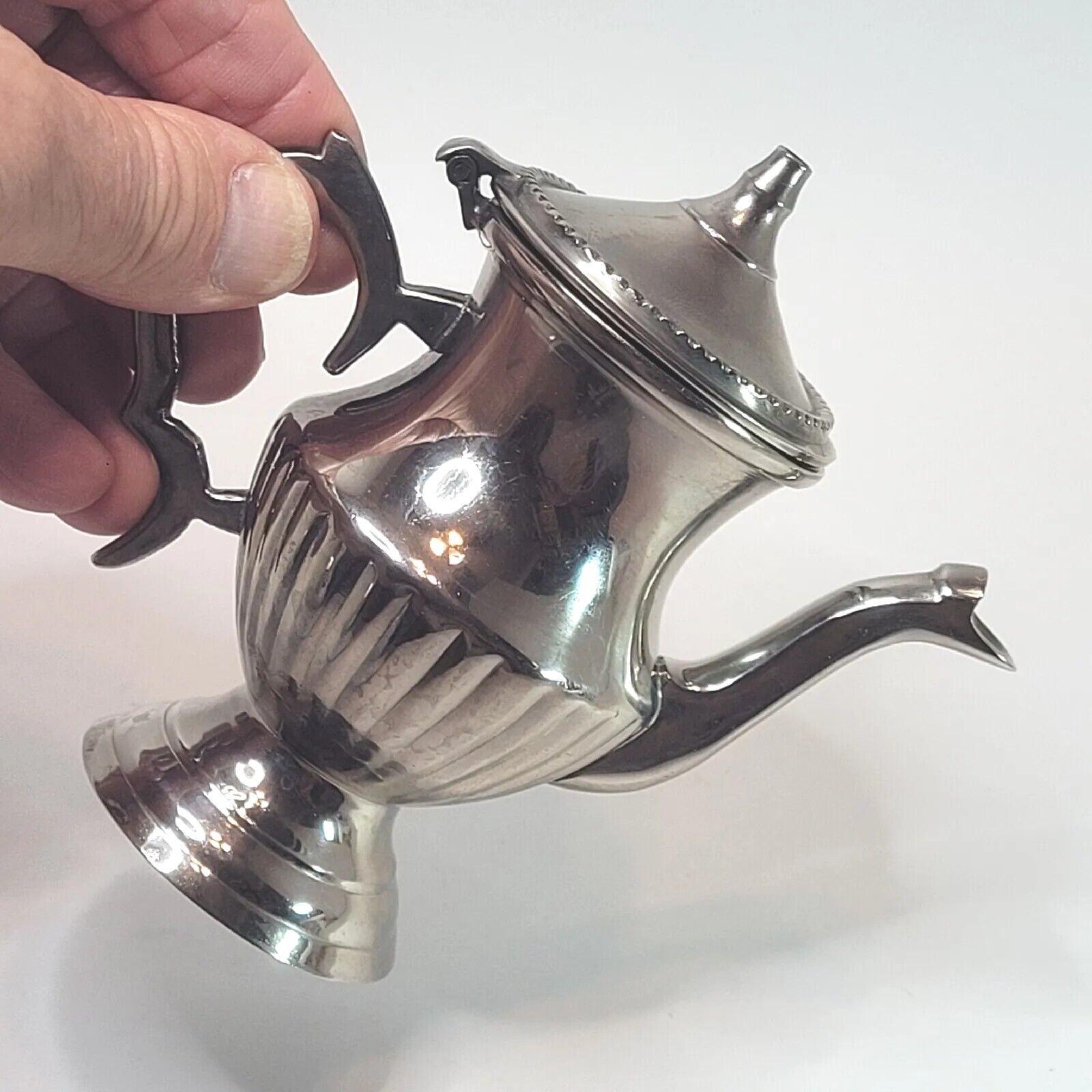 Ornate Mini Silver Teapot Christmas Ornament