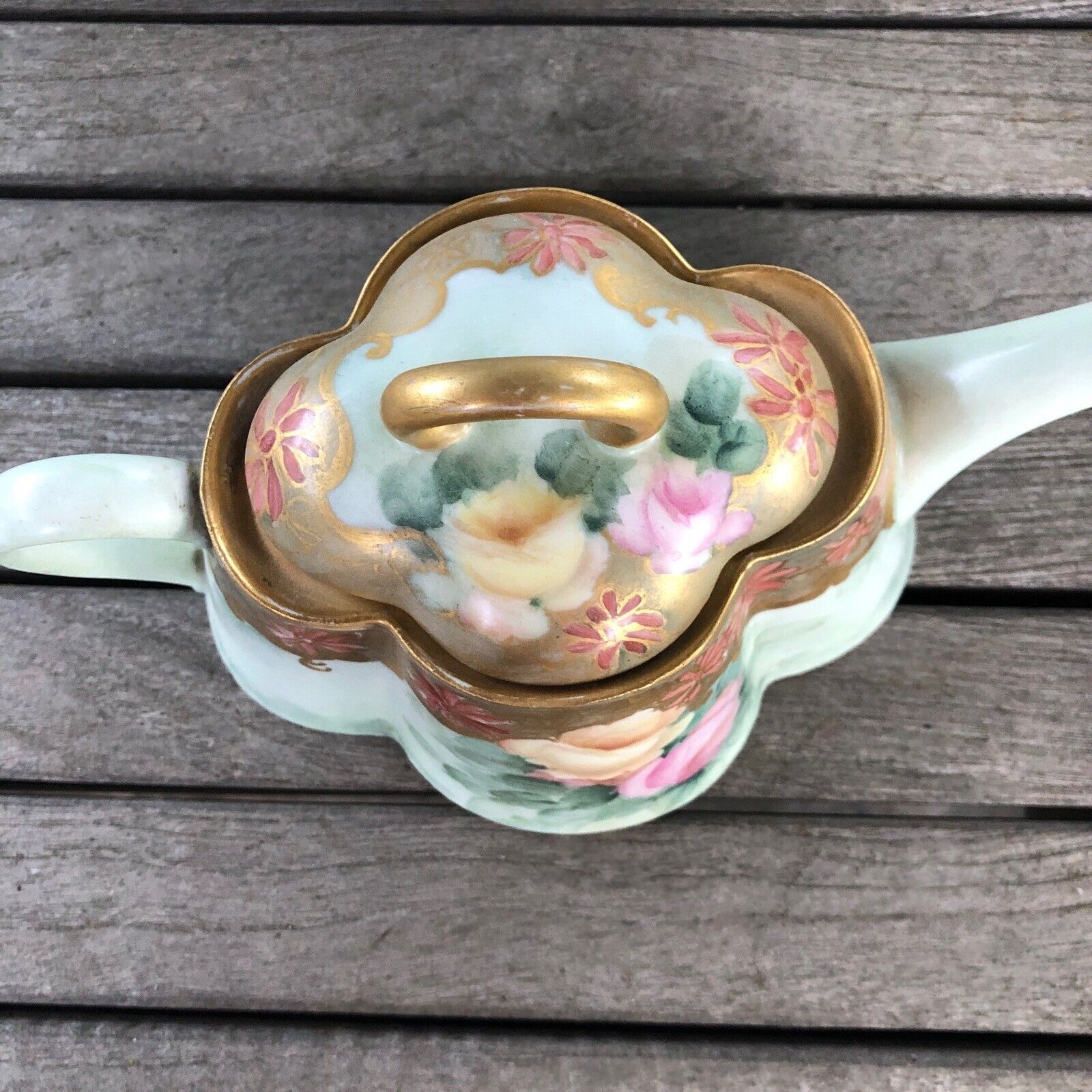 1900s Rosenthal Pink Roses Gold Gilt Tea Set