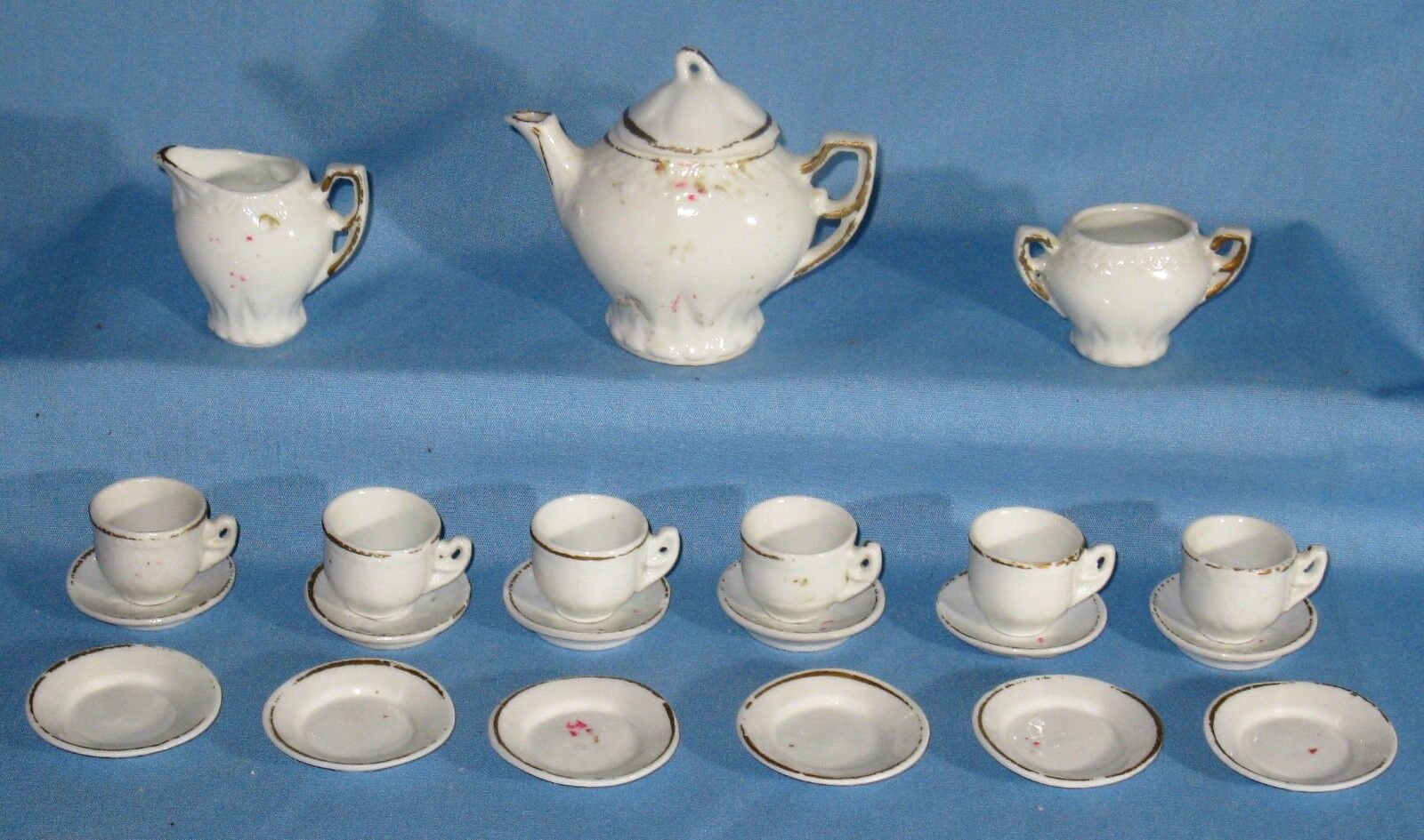 Miniature Porcelain Dollhouse Dinnerware Set, 23 Pieces