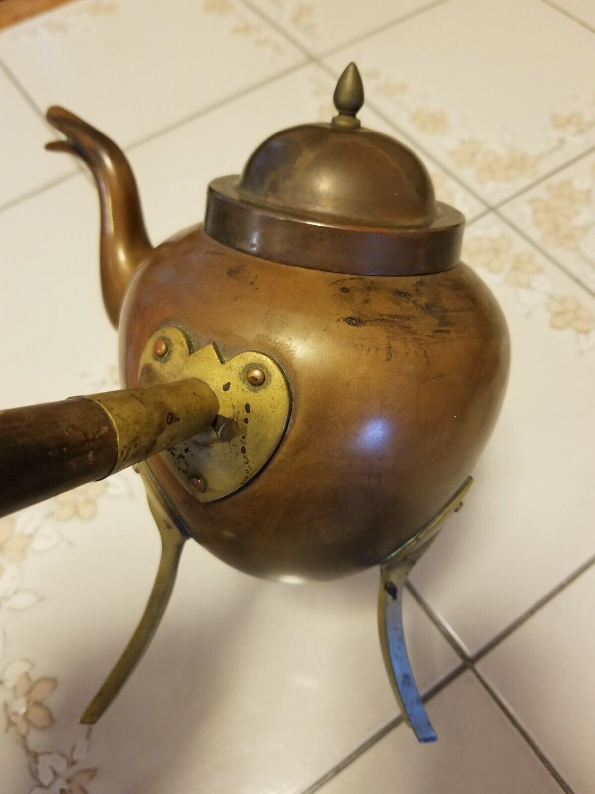 1800s Swedish Copper/Brass Tea Set Antique