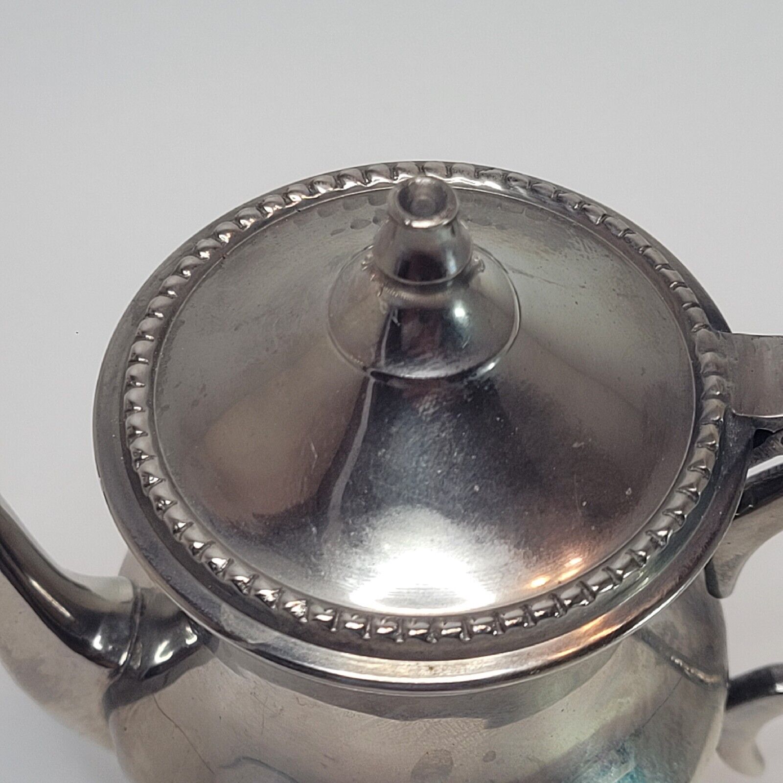 Ornate Mini Silver Teapot Christmas Ornament