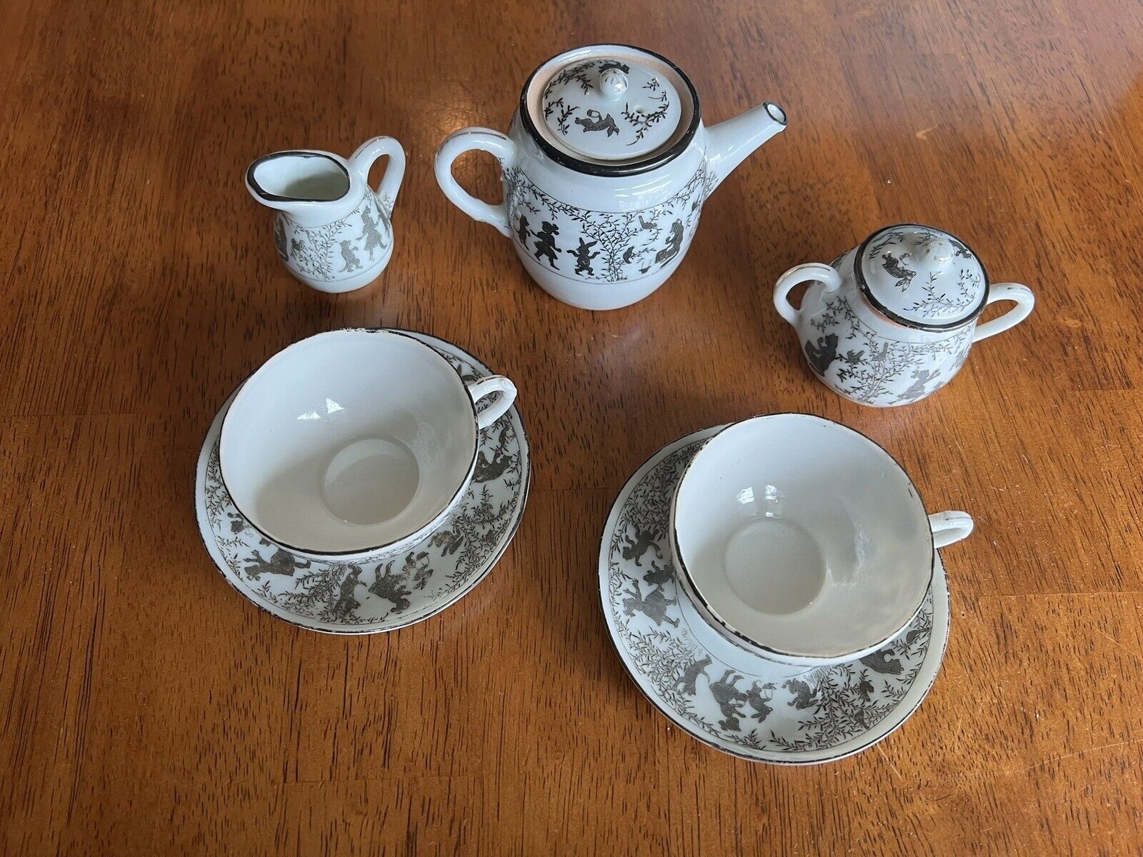 Vintage Nippon Child's Tea Set with Animal Motif