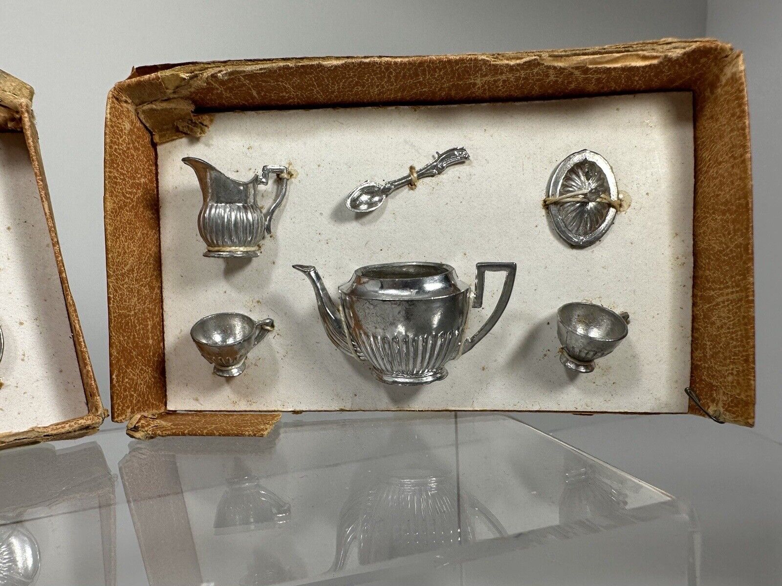 1800s Miniature Tea Set in Original Box