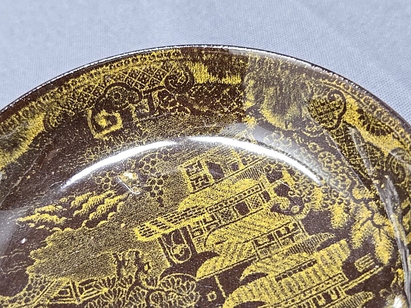 Antique 1800s Chinoiserie Mini Bowl Saucer