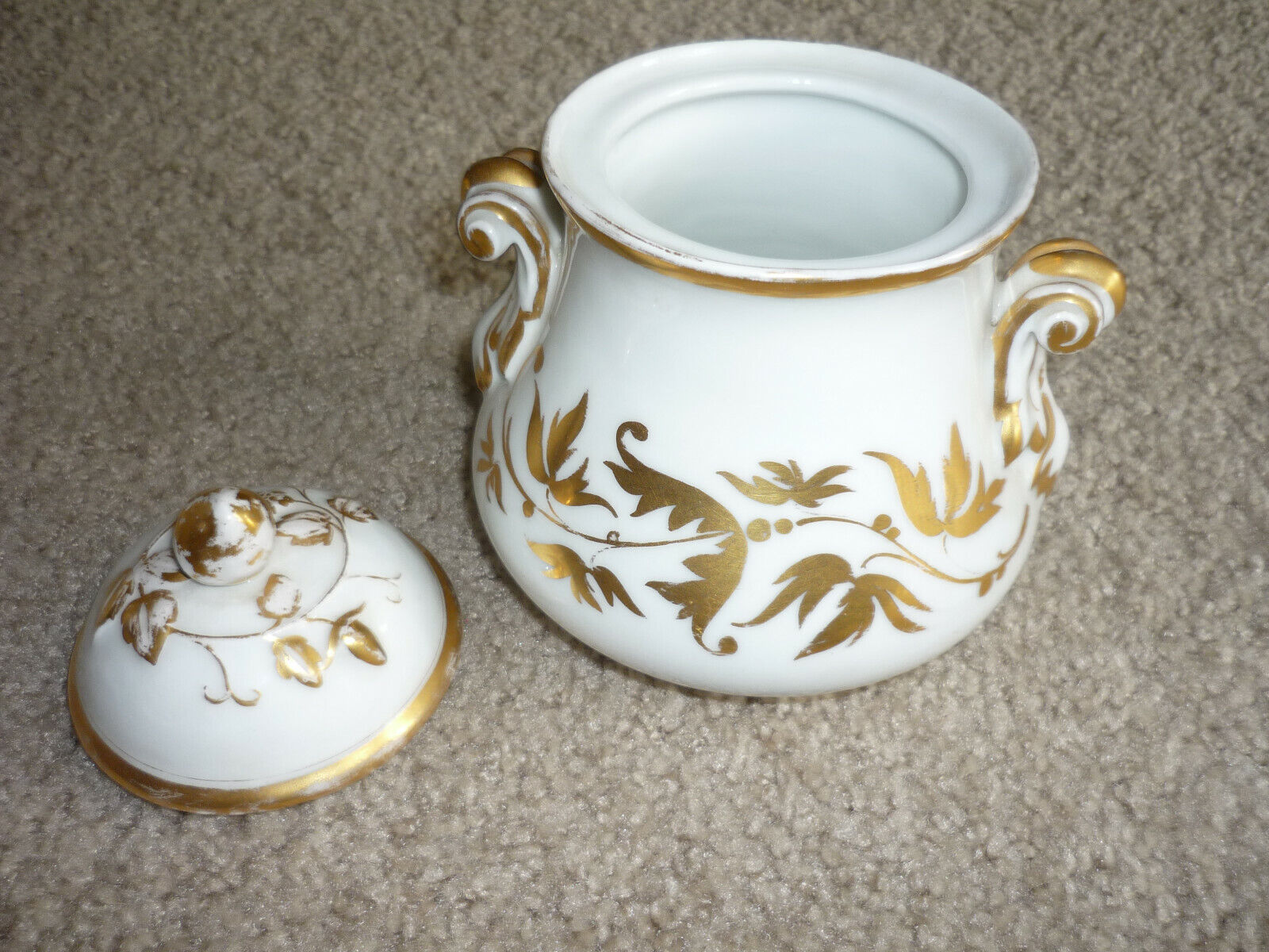 Elegant 1800s Gold & White Teapot Set