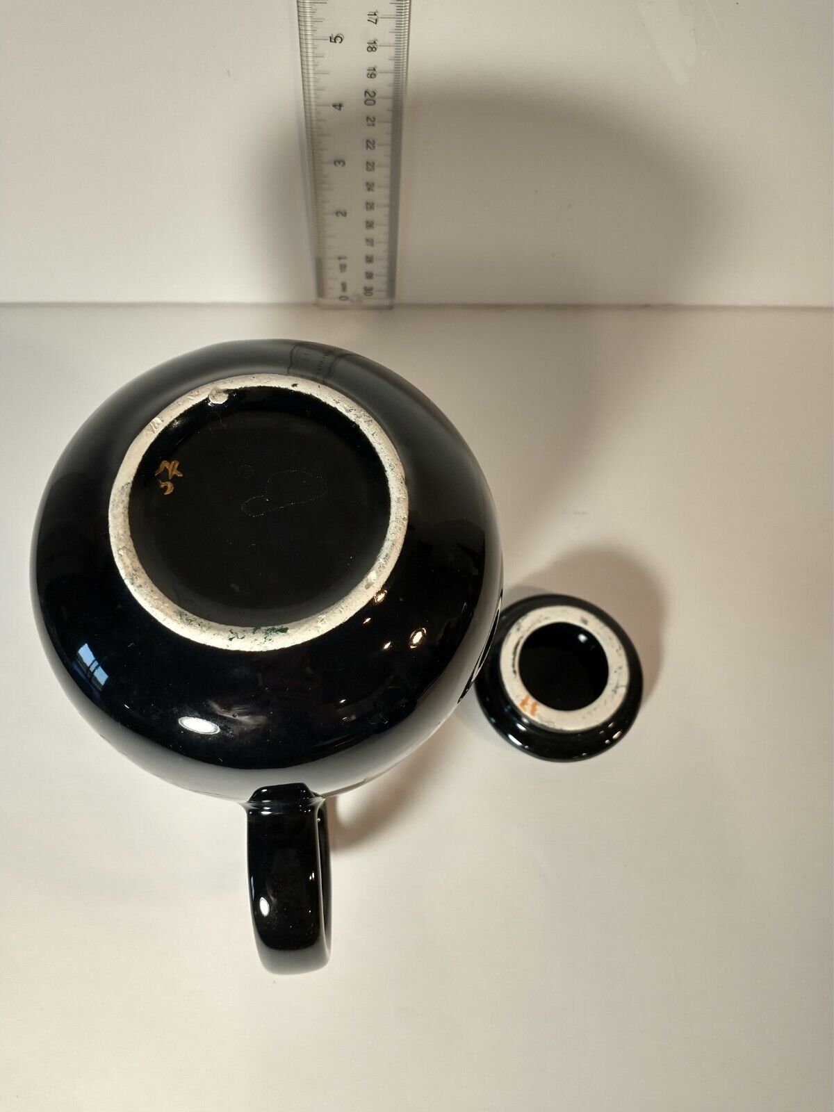 Daisy-Embossed Antique Blackware Tea Set