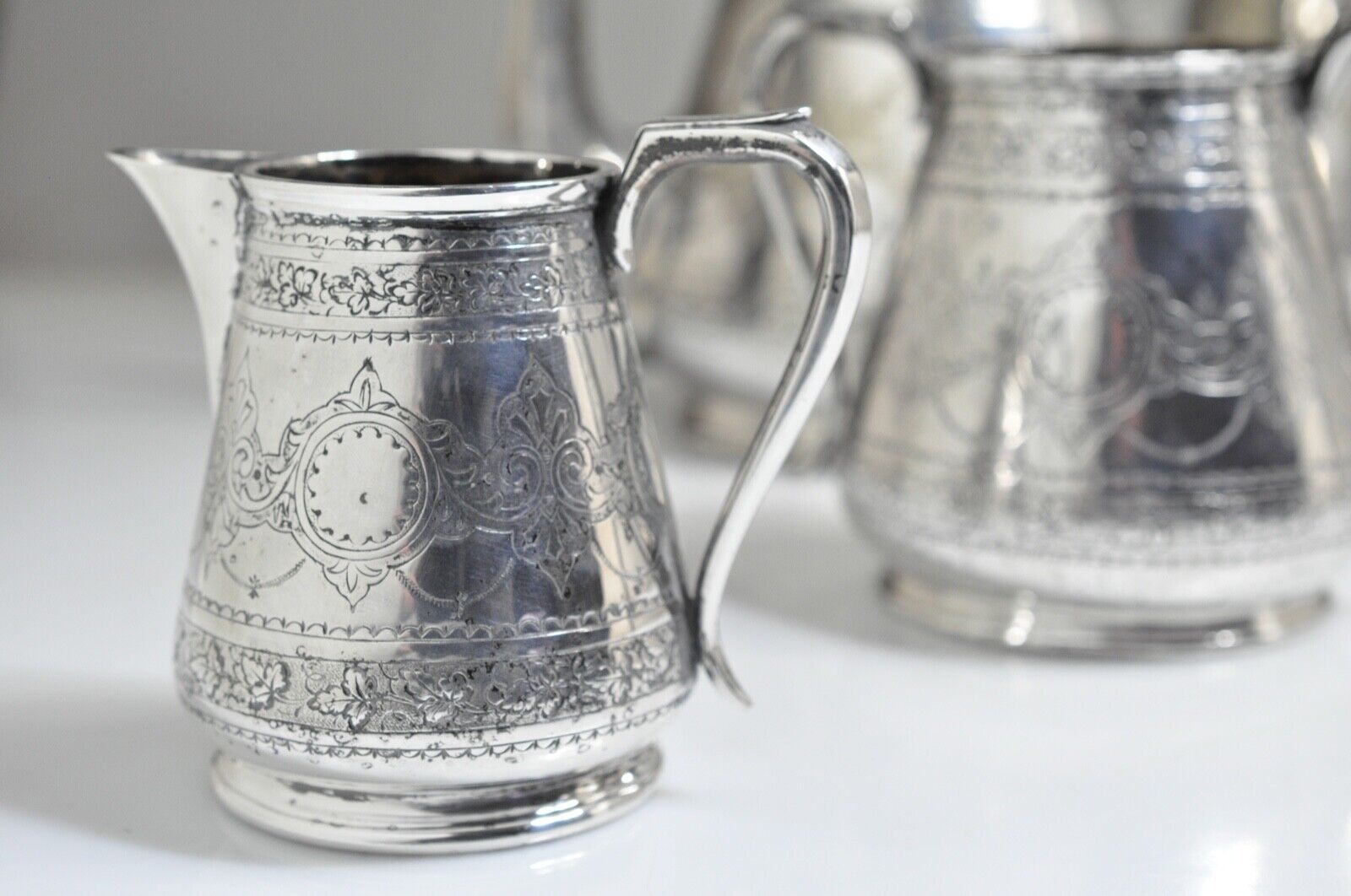 Elegant 1800s Taunton Johnson Silverplate Tea Set