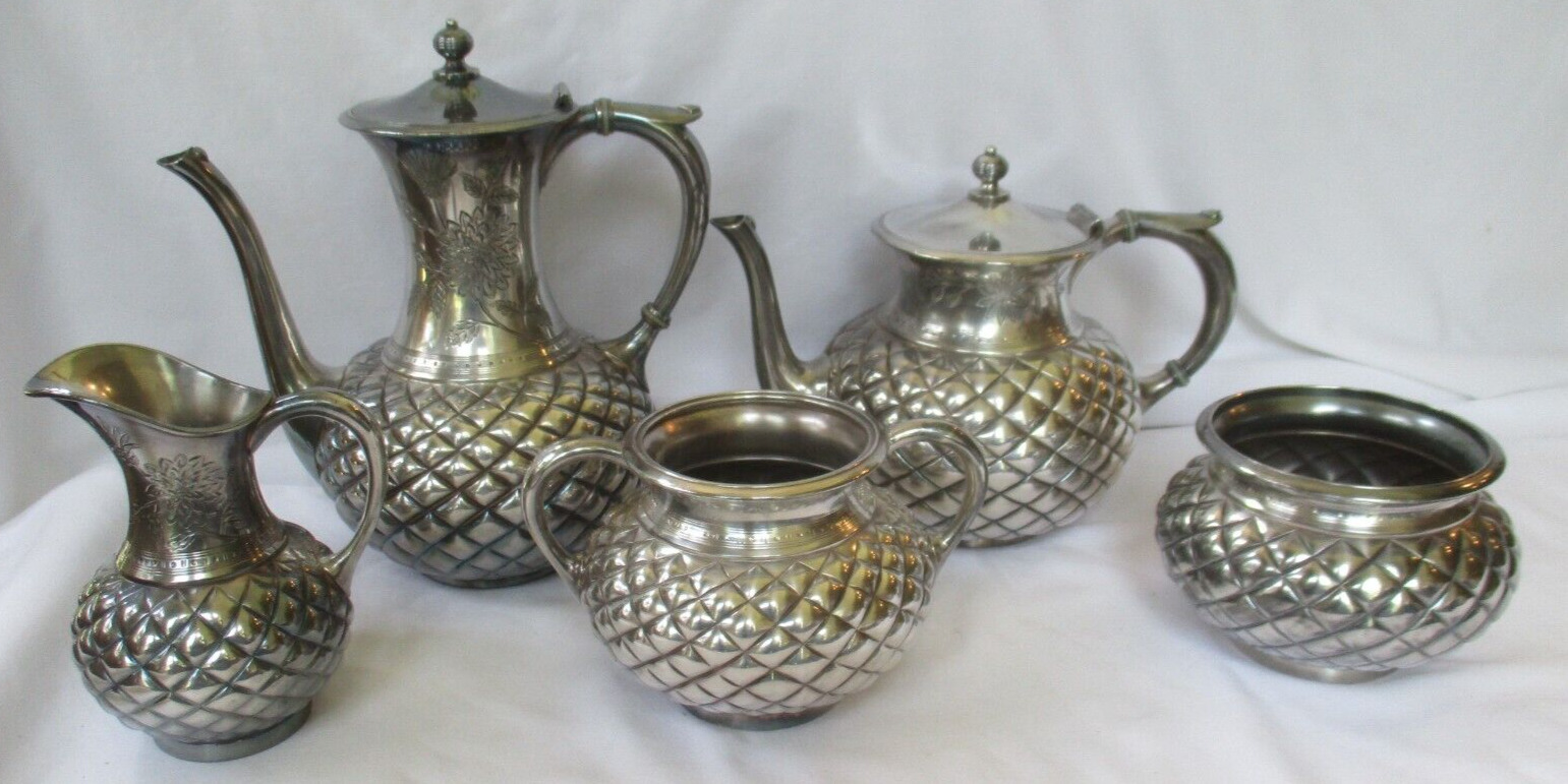 1800s Meriden Britannia Silverplate Tea/Coffee Set