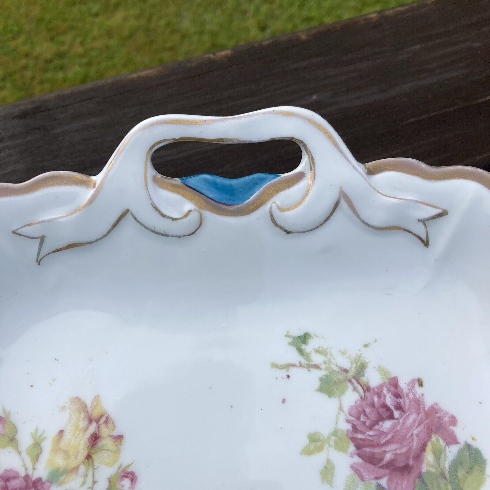 Victorian 1800s Floral Porcelain Serving Plate