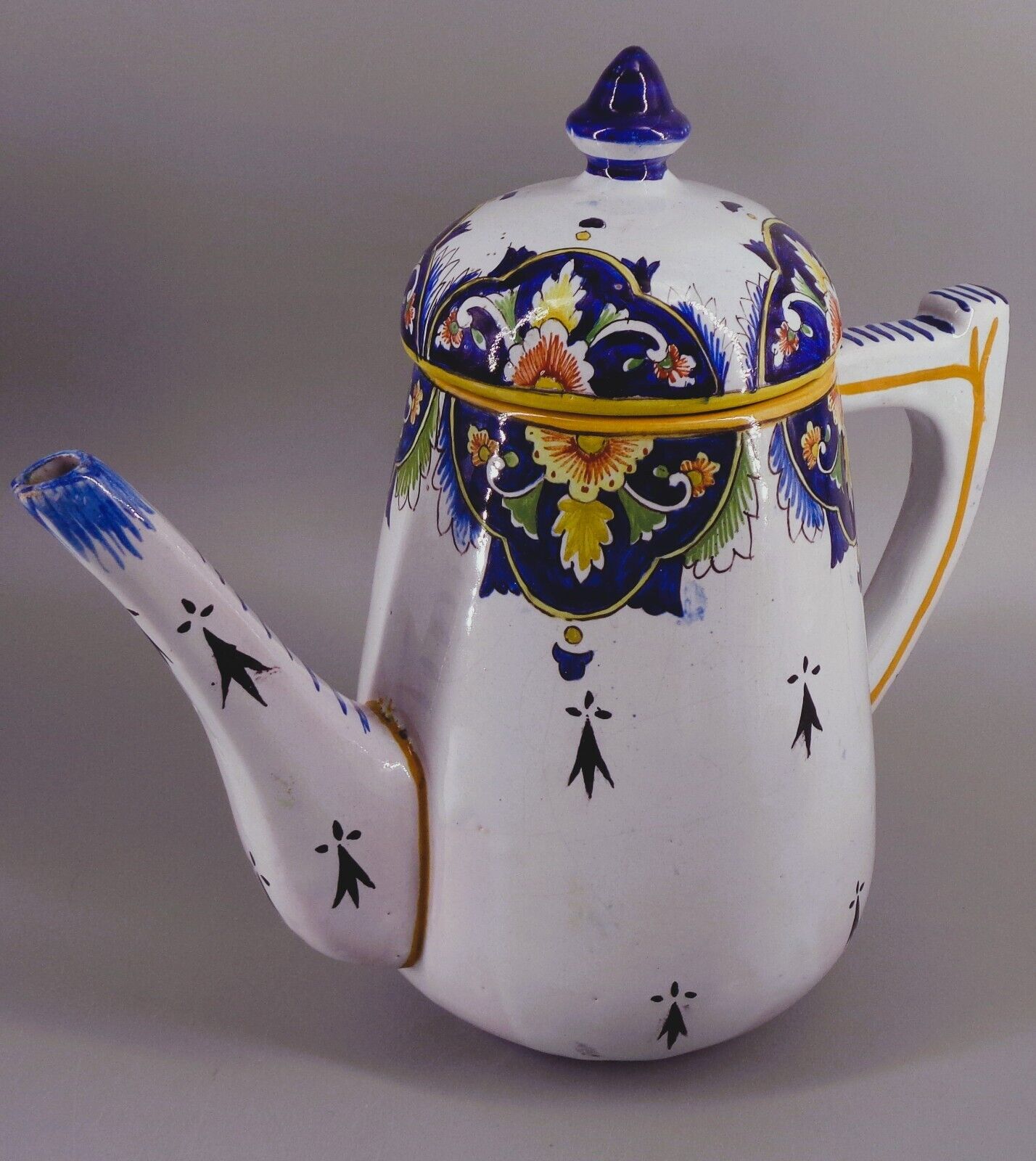 Antique Quimper Henriot Tea Set, Breton Style