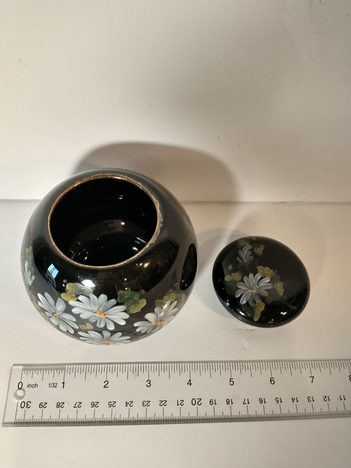 Daisy-Embossed Antique Blackware Tea Set