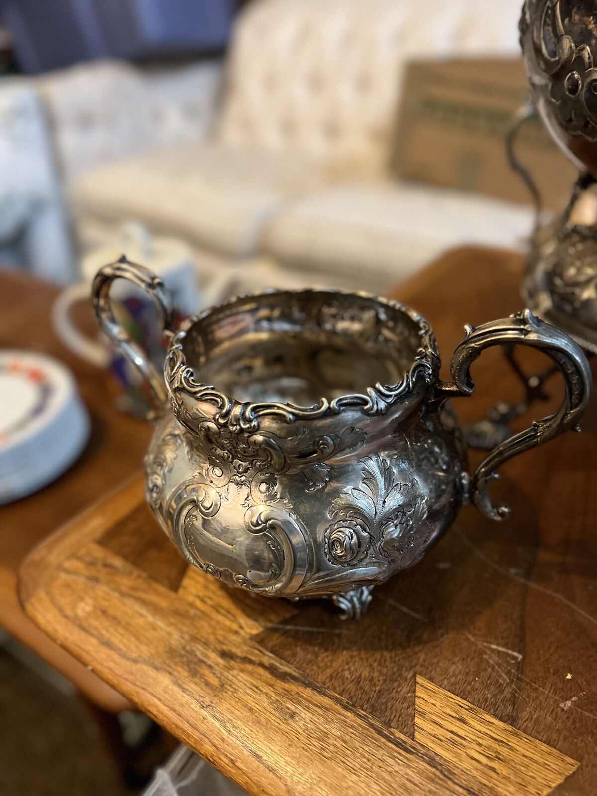 Antique 1800s Martin Hall Silver Plated Tea Set
