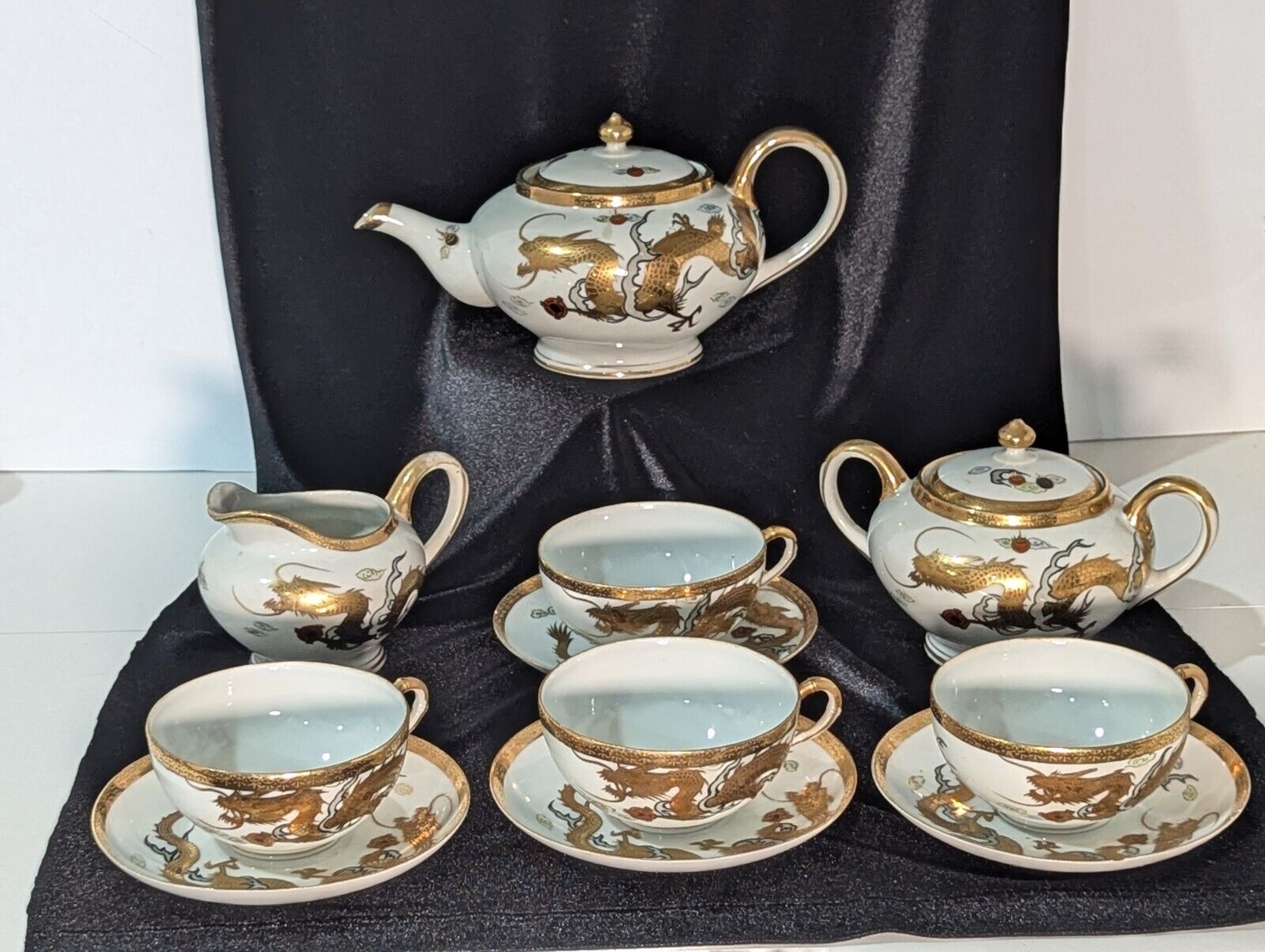 Nippon Imperial Hand-Painted Gold Dragon Tea Set