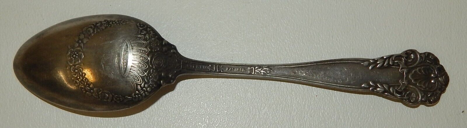 Engraved Sterling Silver Spoon with Rose Design
