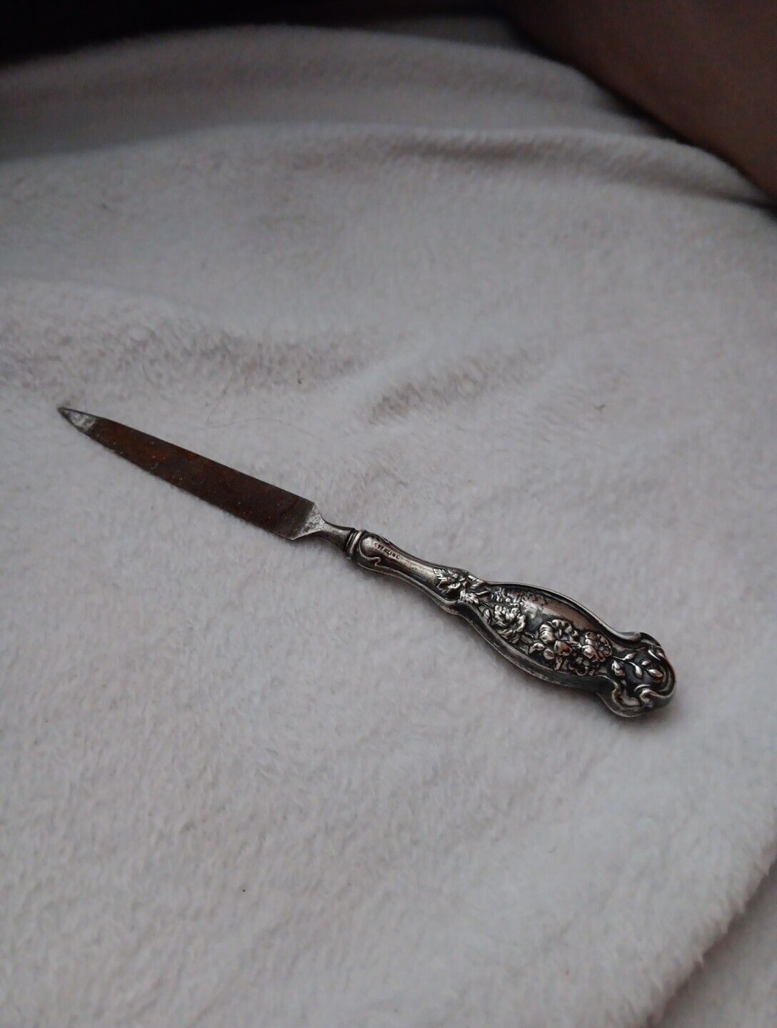 Victorian Sterling Silver Flower Nail File, 1900s
