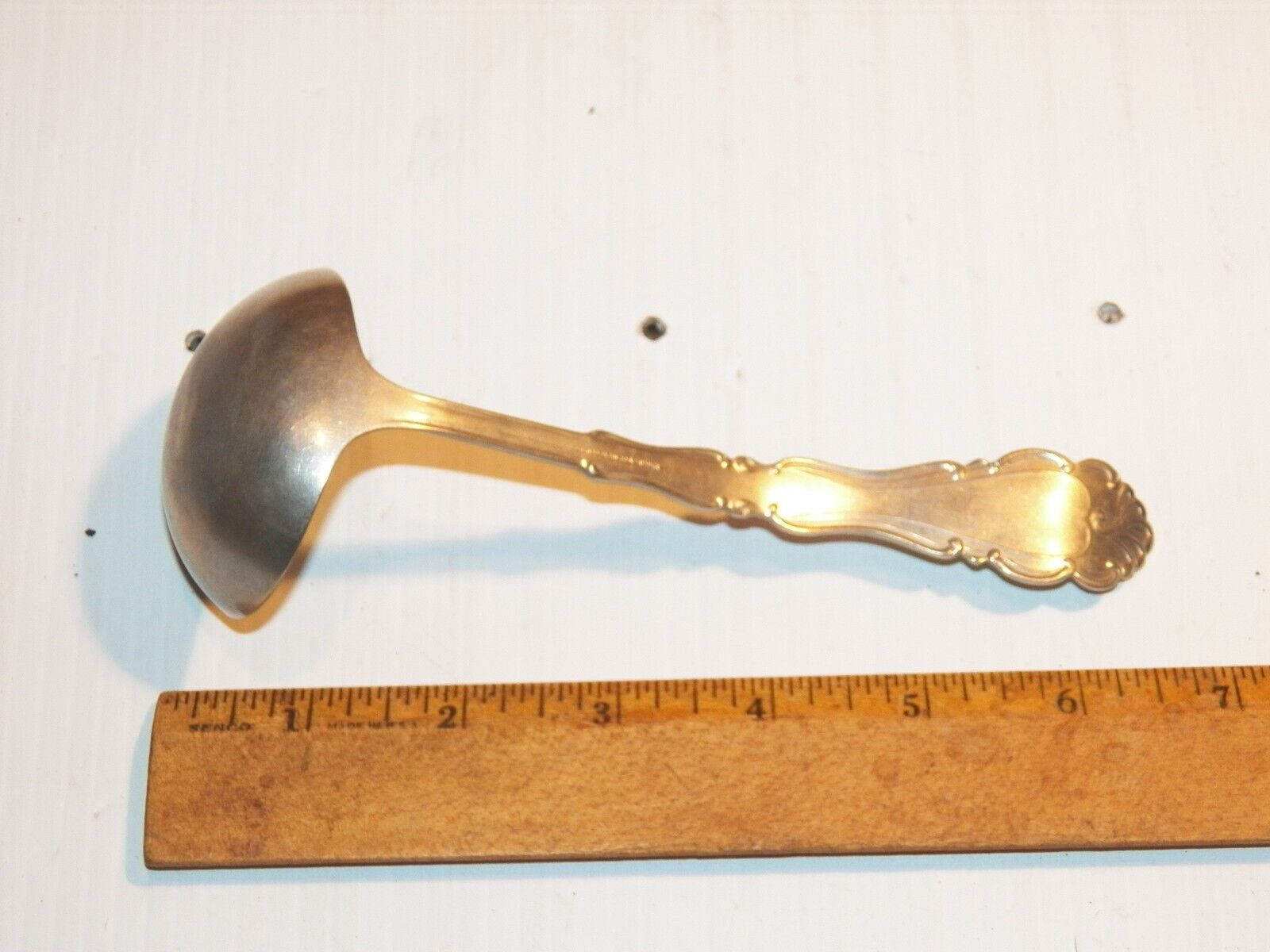 Antique 1900 Nickel Silver Soup Ladle, Webster Pattern