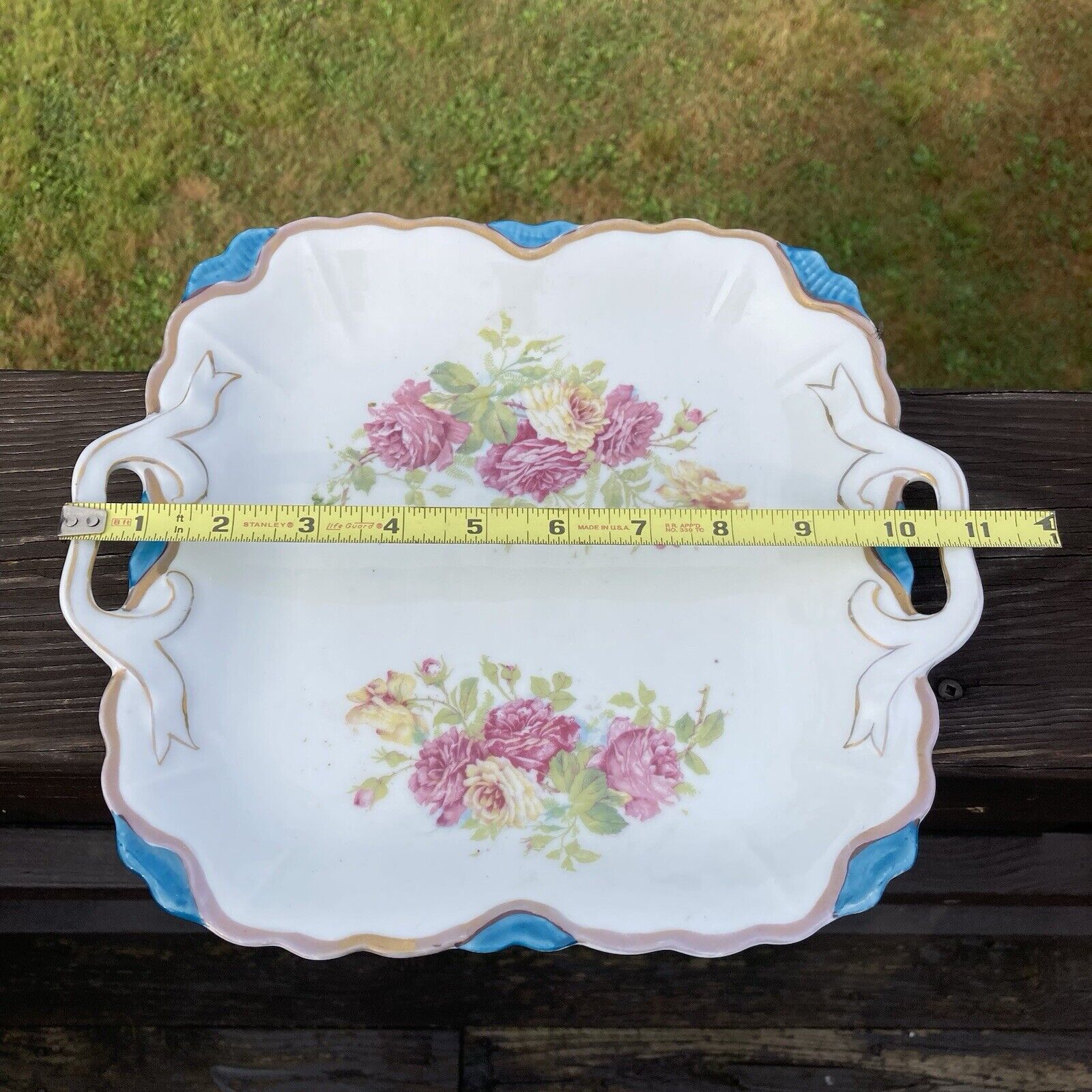 Victorian 1800s Floral Porcelain Serving Plate