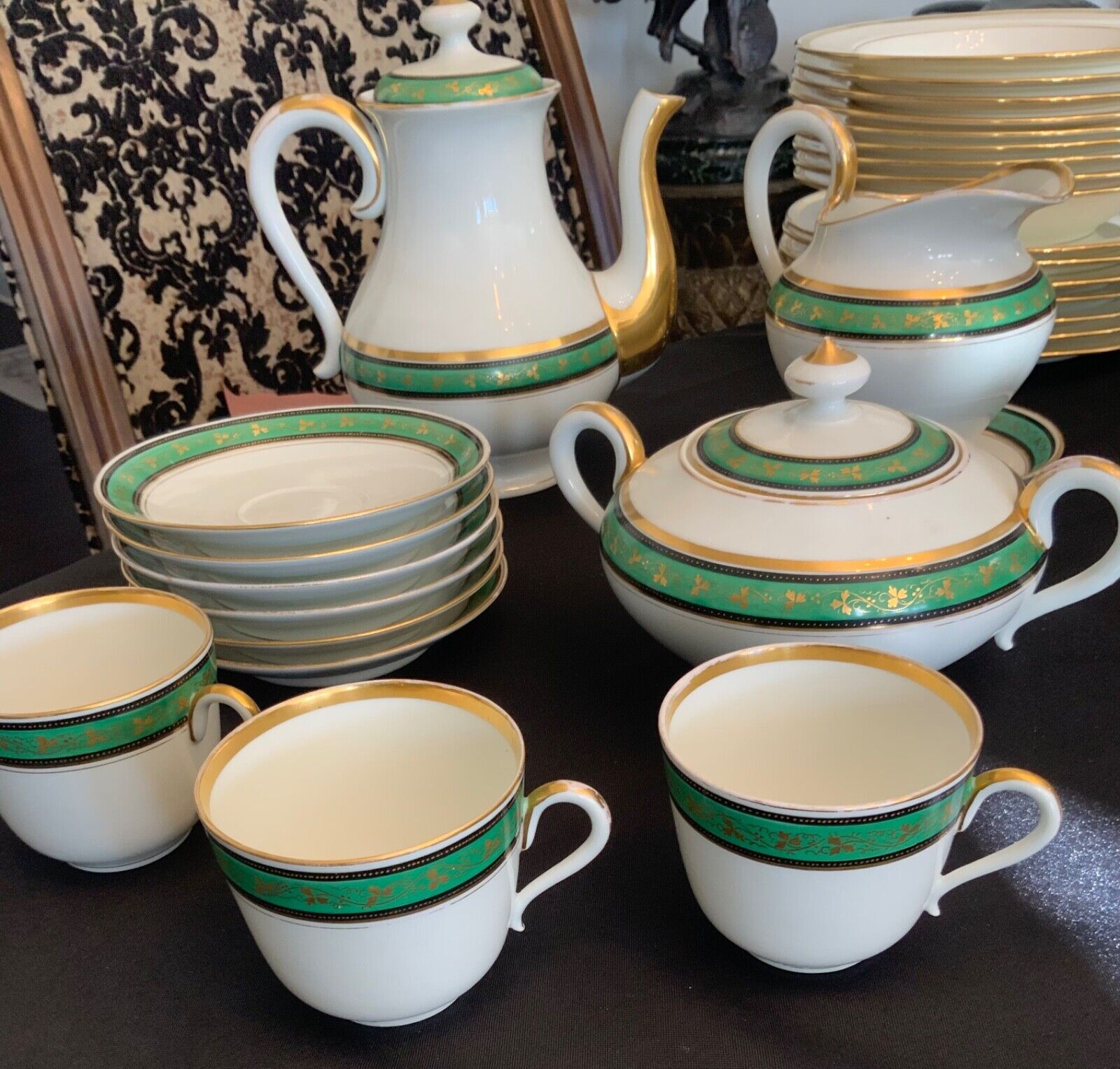 1800s Brown-Westhead Moore Tea Set with Extras