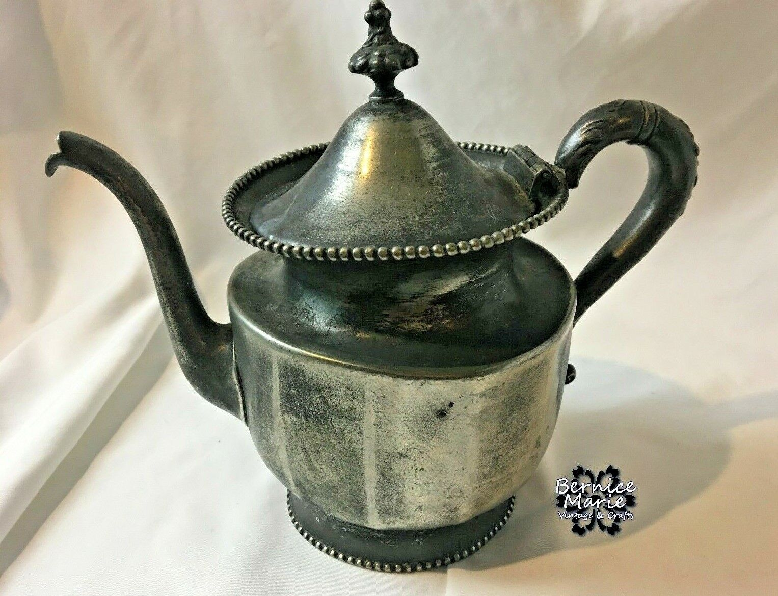 Antique 1800s Van Bergh Quadruple Silver Plate Tea Set