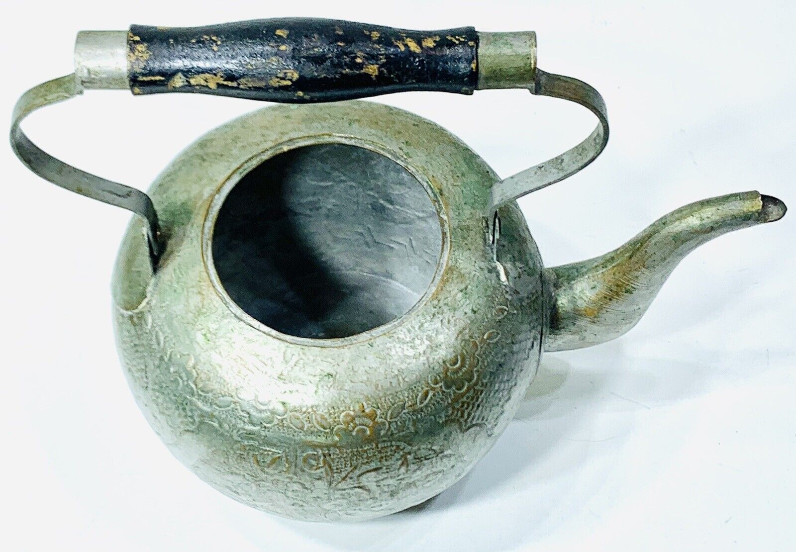 1800s Chinese Silver Plated Copper Tea Pot