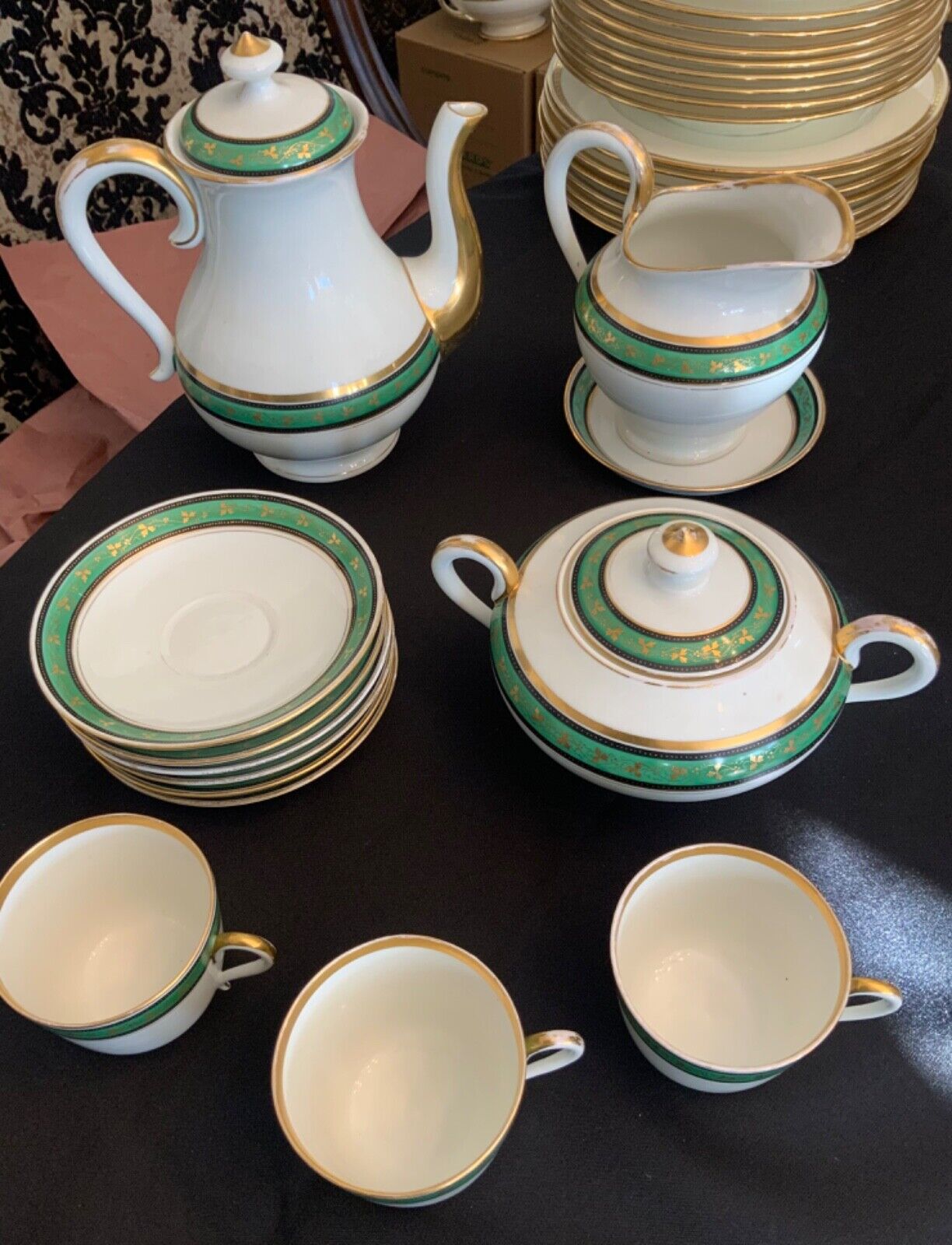 1800s Brown-Westhead Moore Tea Set with Extras