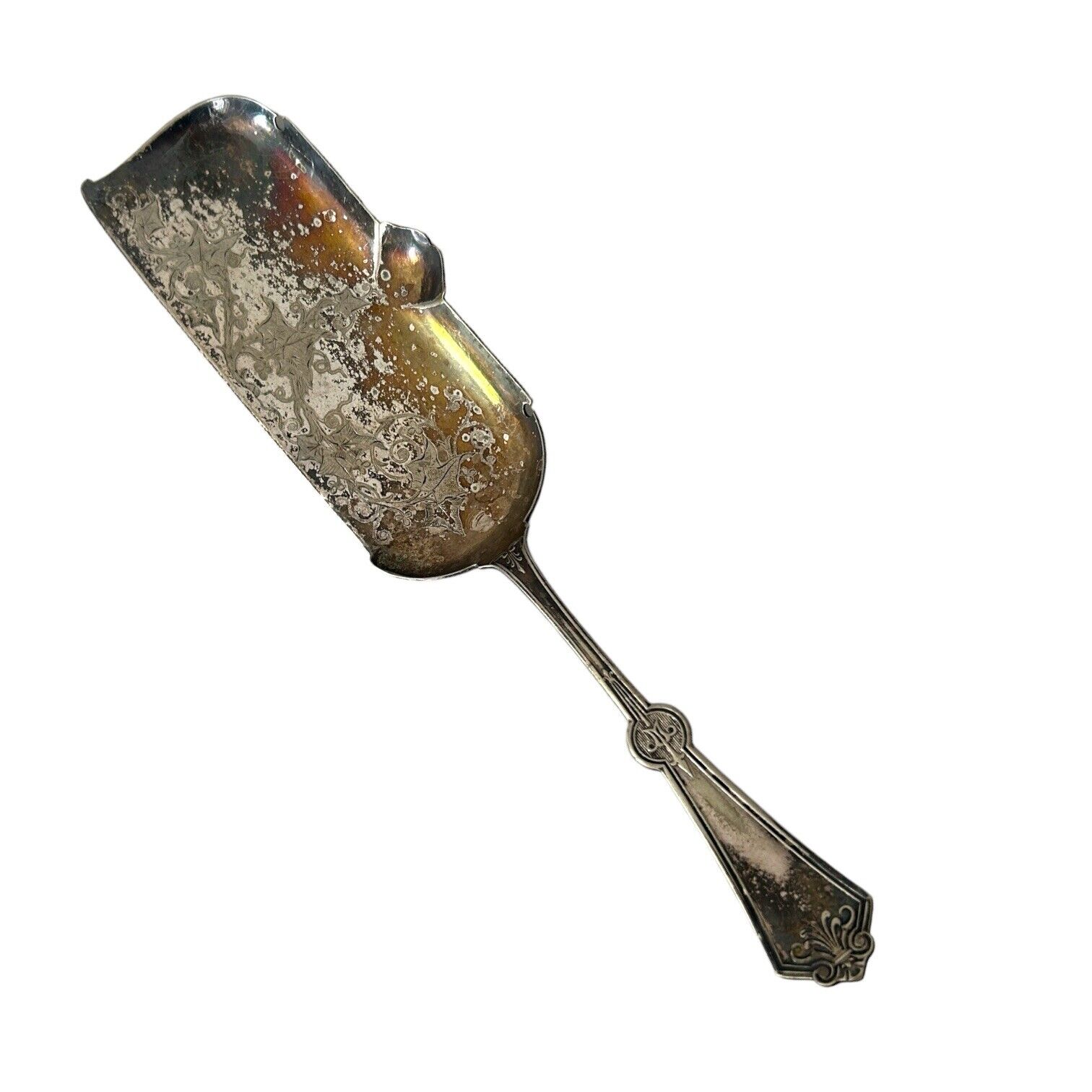 Engraved 1800s Silverplated Crumber by Rogers & Bros