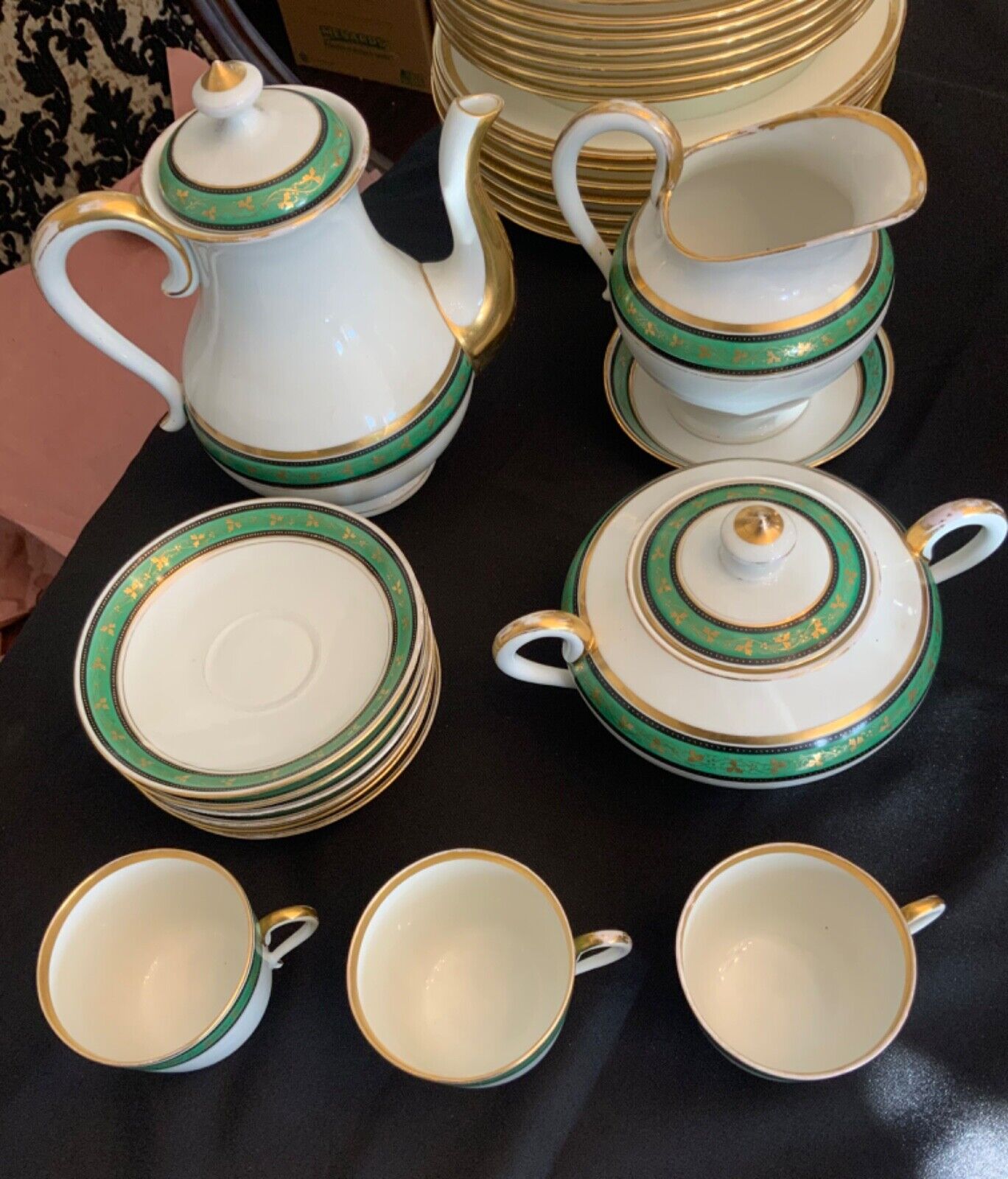 1800s Brown-Westhead Moore Tea Set with Extras