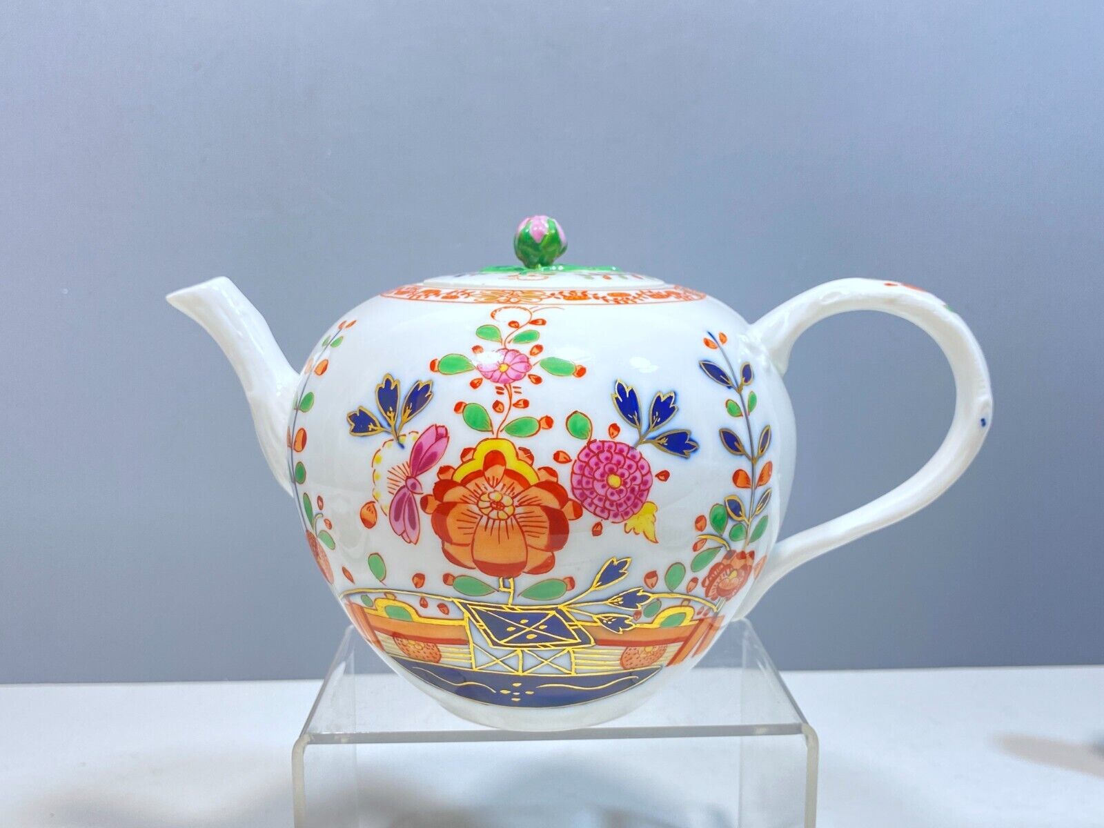 Antique Meissen Tea Service with Asian Design, 7 Pcs