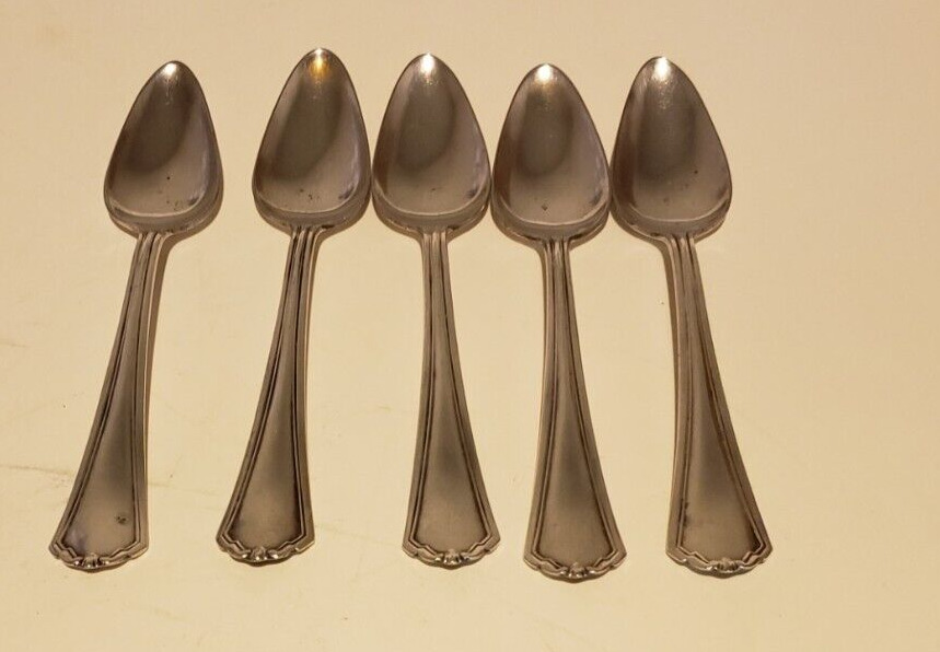 5pc Early 1900s Silverplate Citrus Spoons Set