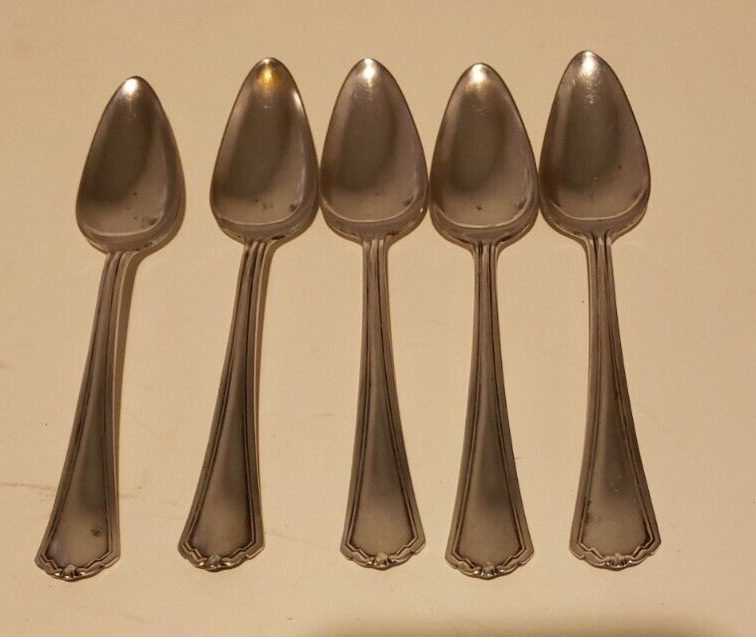 5pc Early 1900s Silverplate Citrus Spoons Set