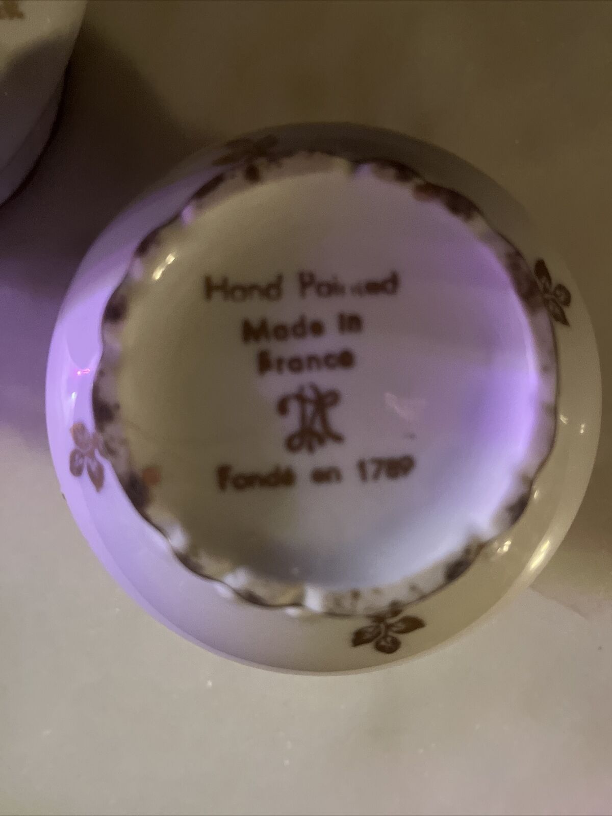 French Gold-Trimmed Limoges Porcelain Tea Set