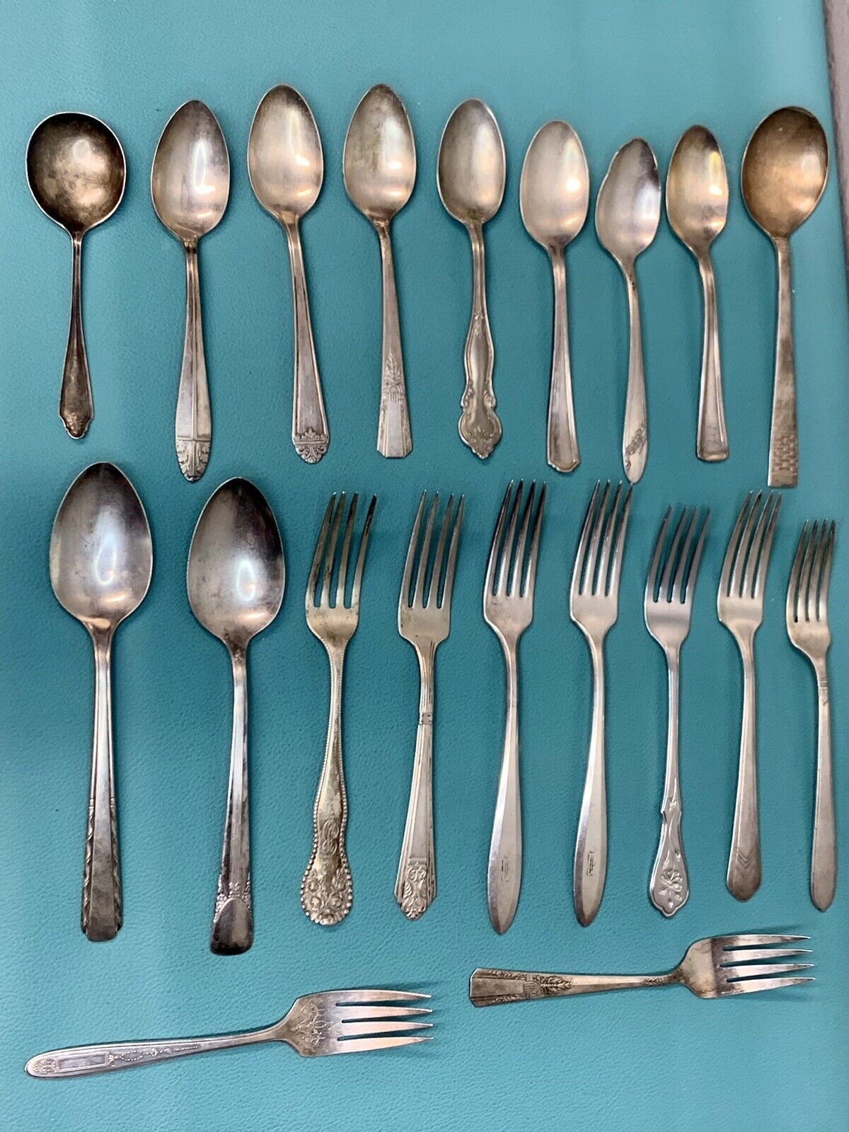 Early 1900s Silver Plated Flatware Set, 20 Pieces