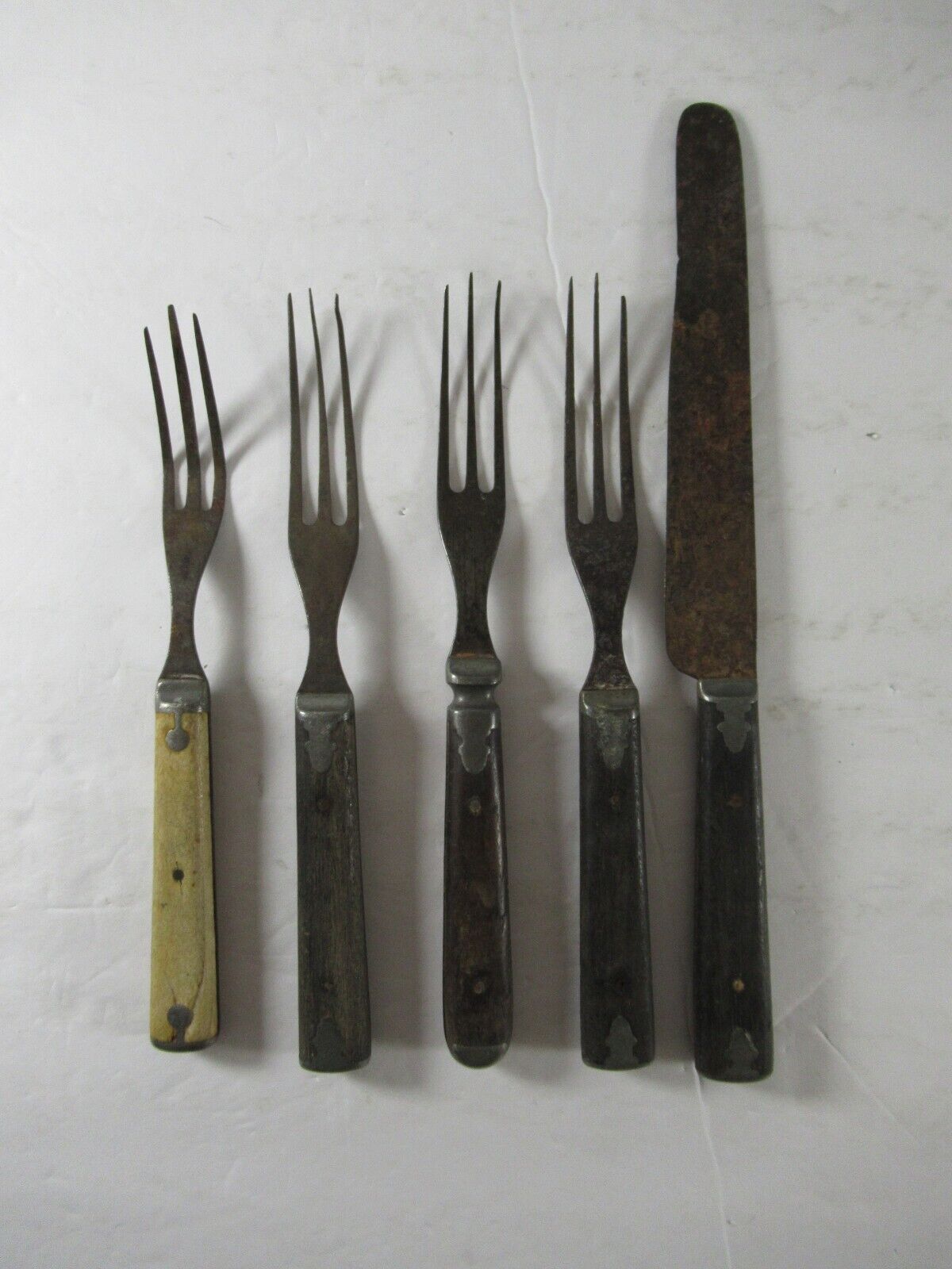 Civil War Era 3-Prong Forks and Knife Set