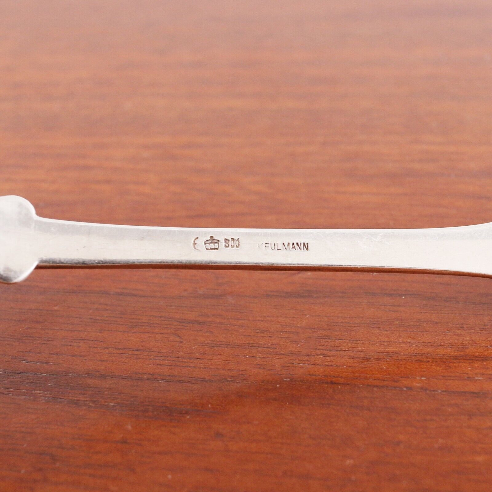 Antique German 800 Silver Serving Spoon Fiddleback