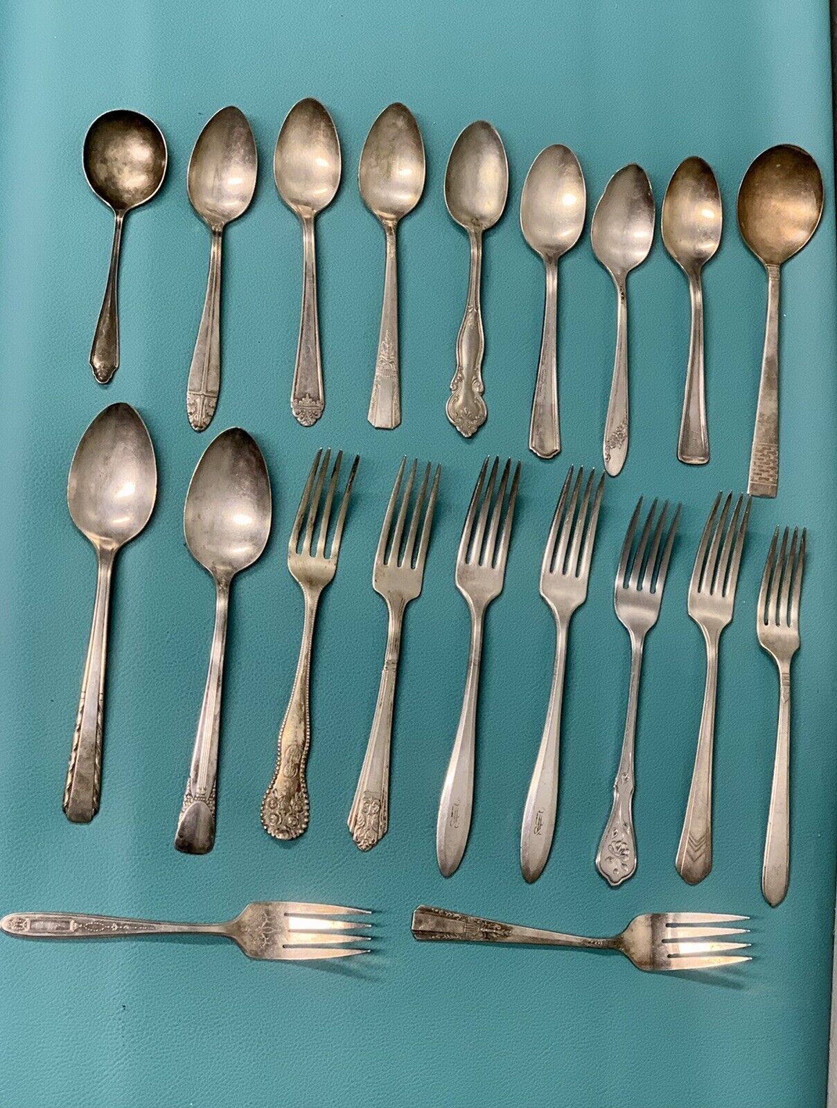 Early 1900s Silver Plated Flatware Set, 20 Pieces