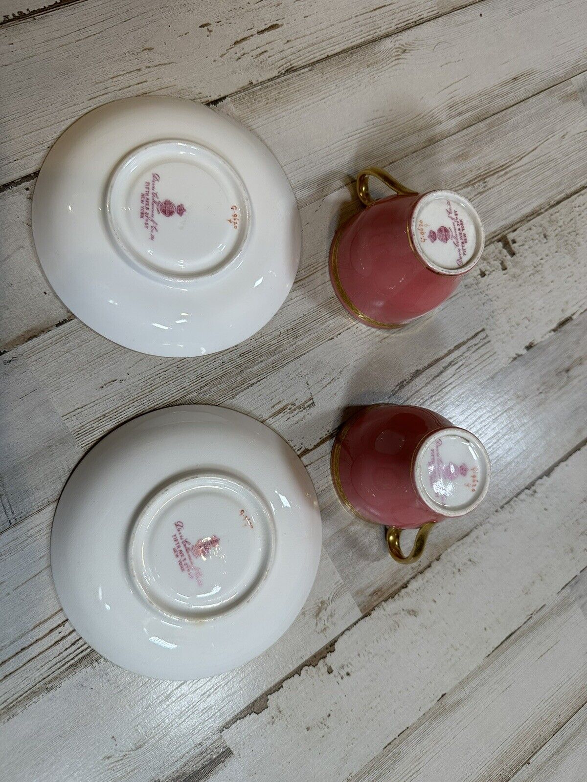 Minton 1800s Pink Gold Antique Teacup & Saucer Set