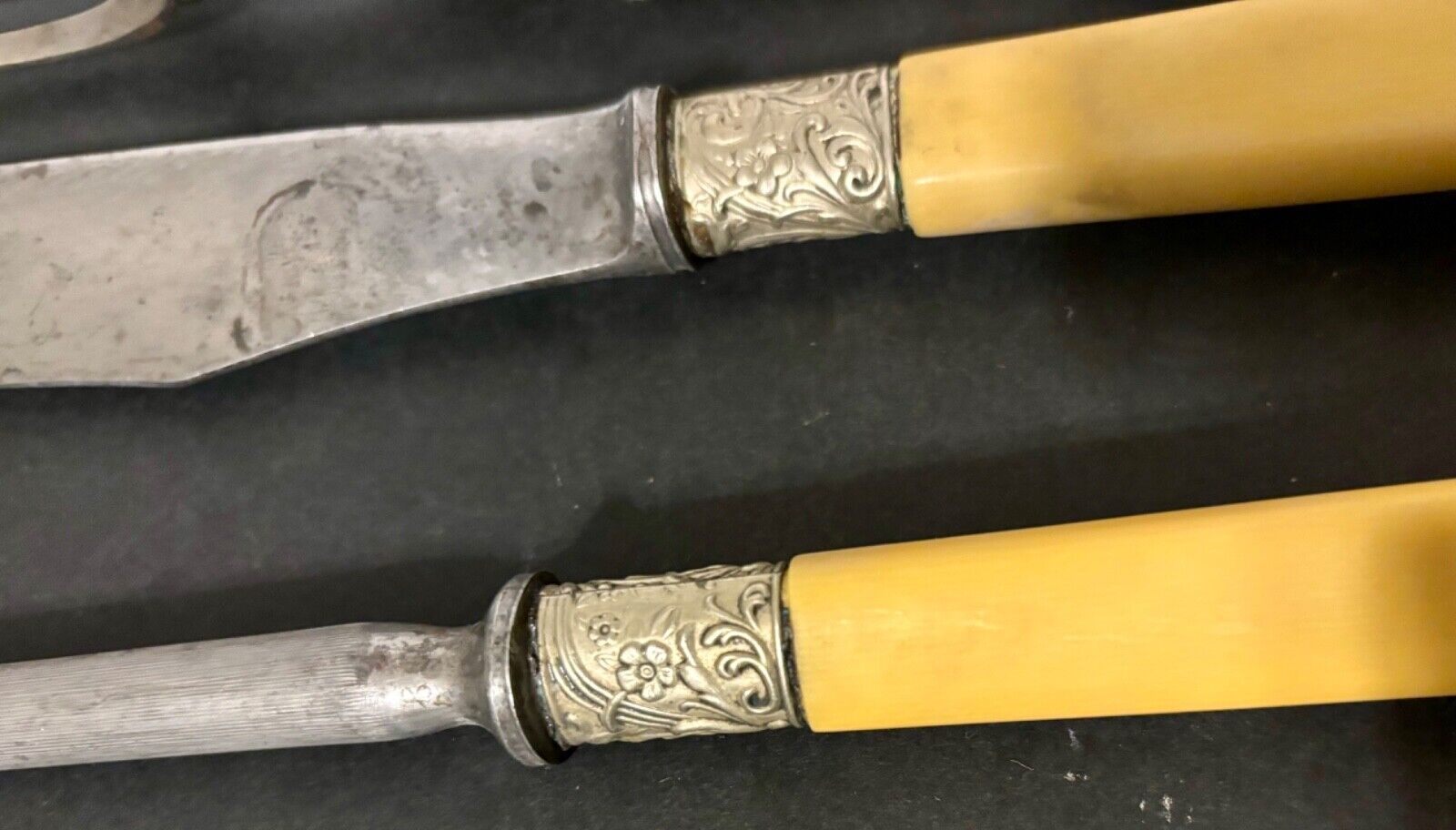 1800s Antique Carving Set with Bakelite Handles