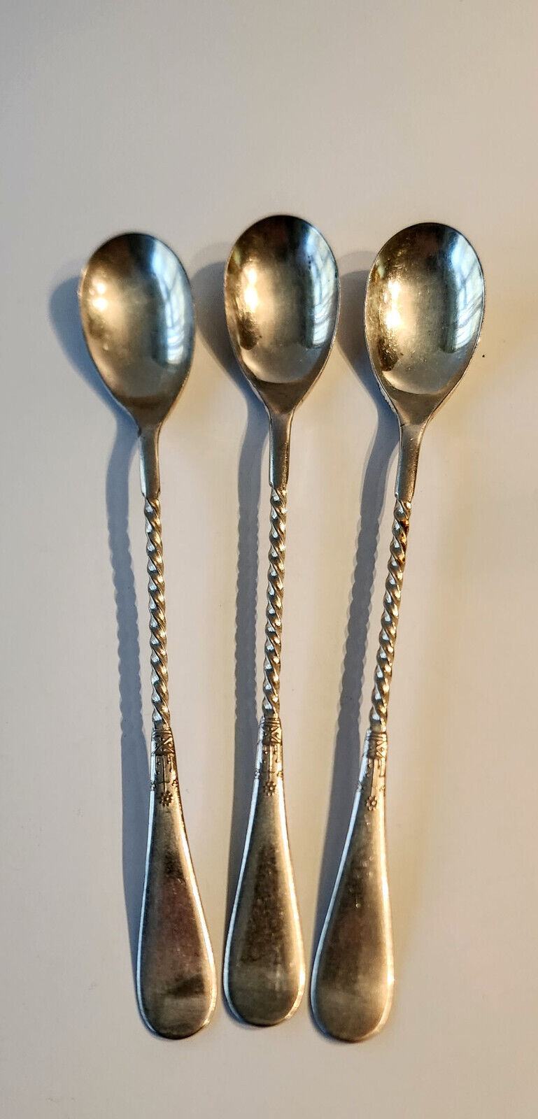 Set of 3 Antique M & B Silver Spoons