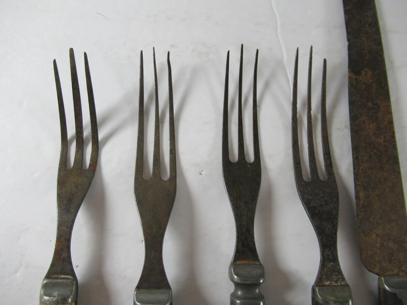 Civil War Era 3-Prong Forks and Knife Set