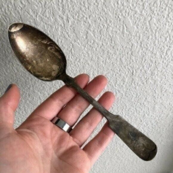 Antique WM Rogers & Son AA Silver Serving Spoon
