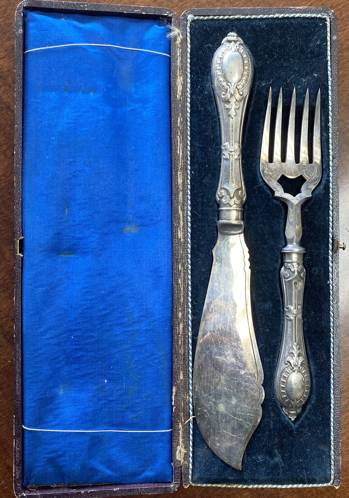 Victorian Silverplate Fish Knife and Fork Set