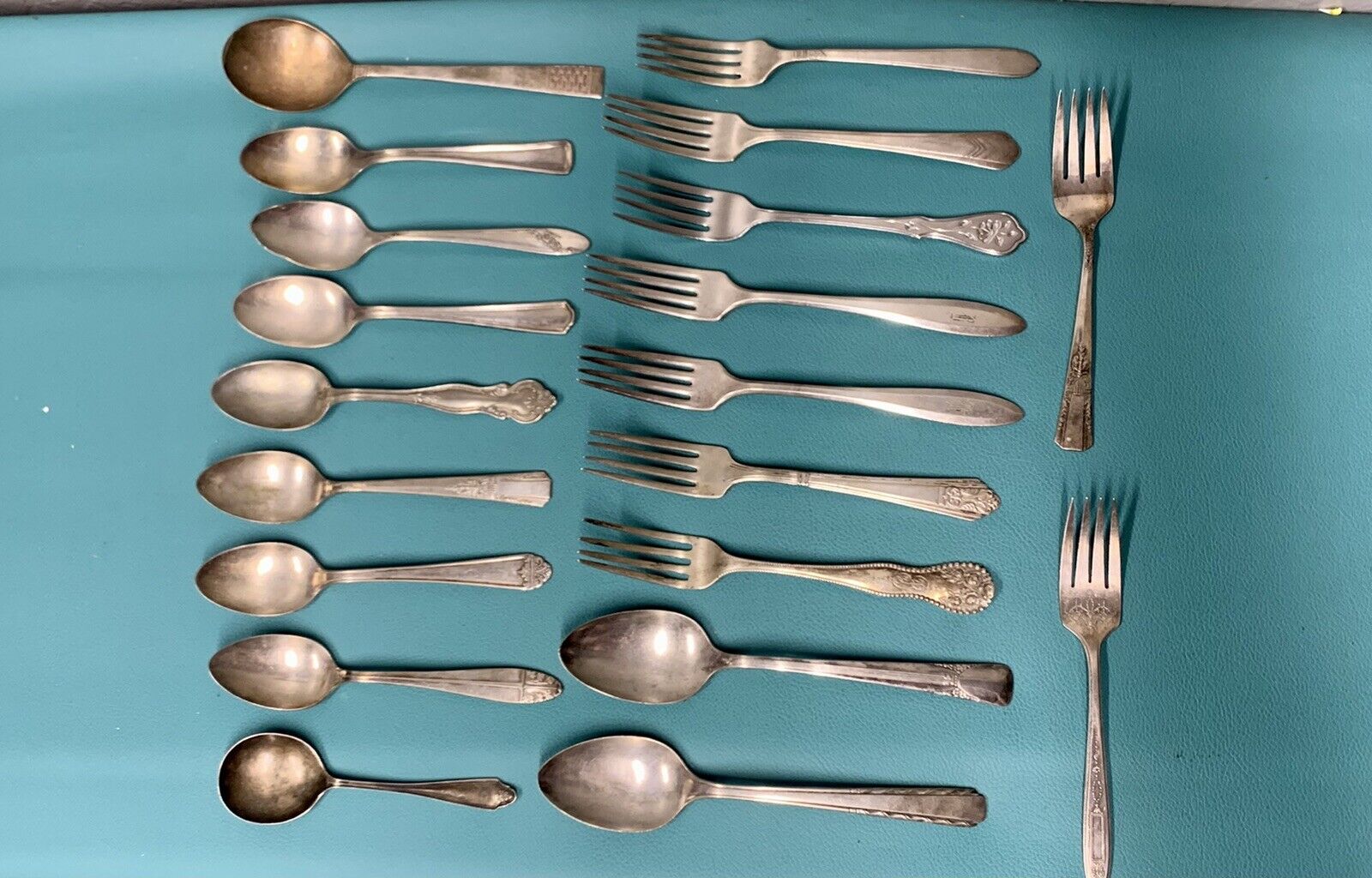Early 1900s Silver Plated Flatware Set, 20 Pieces